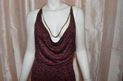 Gucci 2006 Fall RTW Jersey Animal Print Dress with Chains