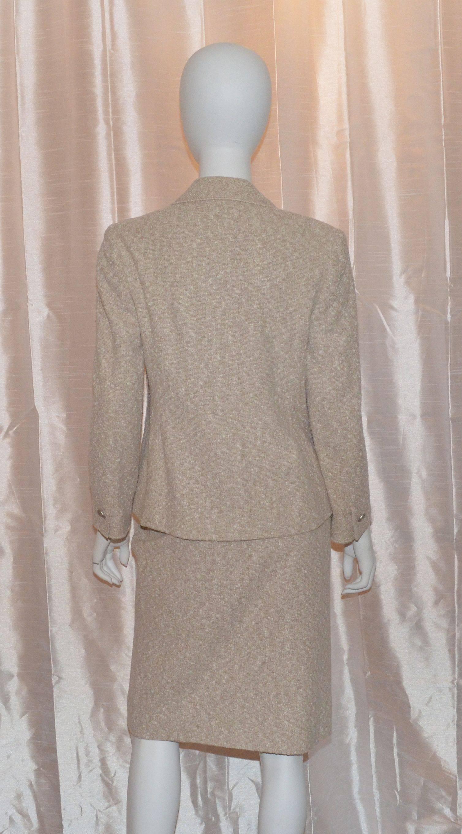 Gray Chanel 1998 P Skirt Suit Ensemble