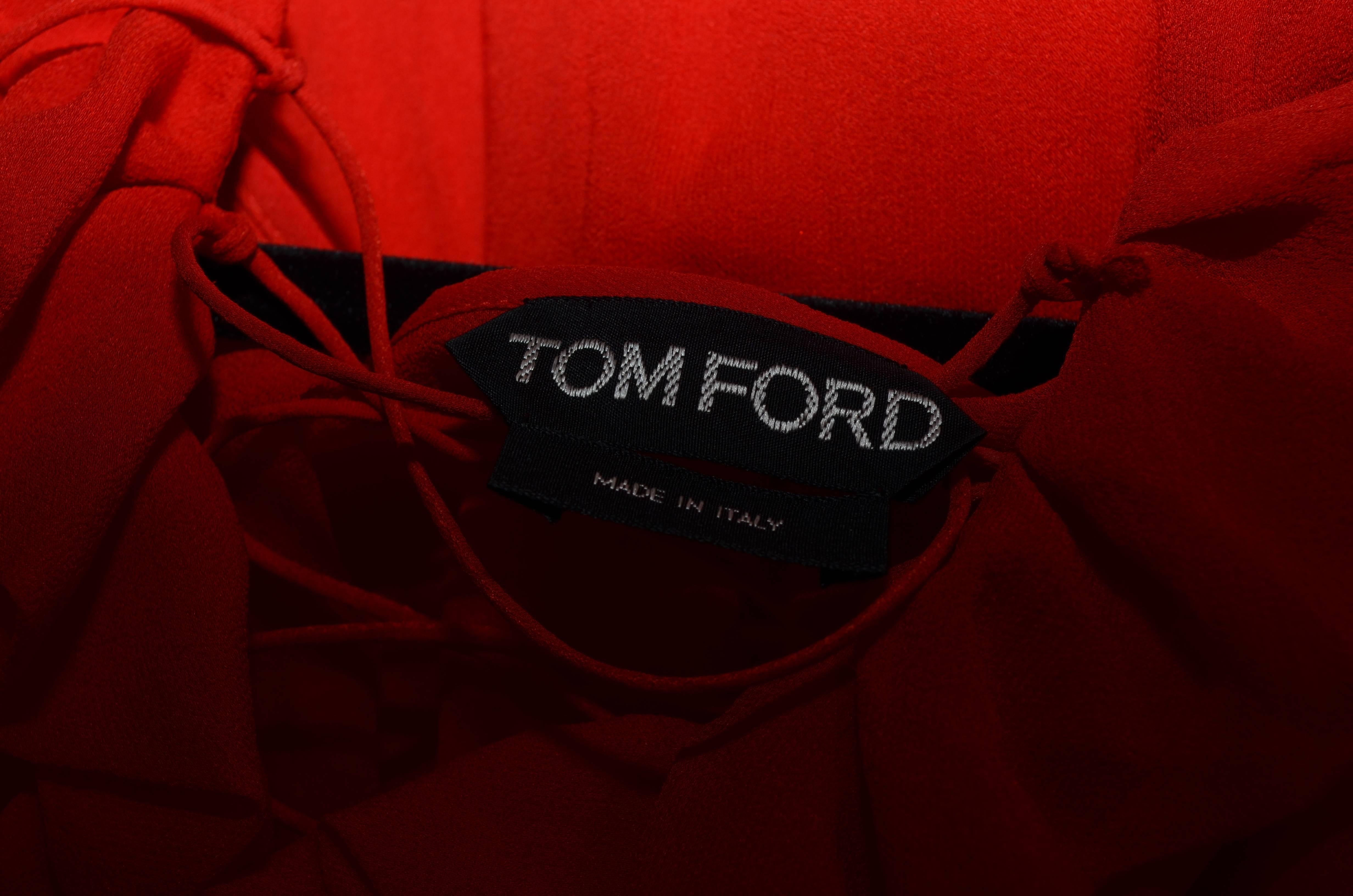 Tom Ford Silk Chiffon Peasant Blouse 1