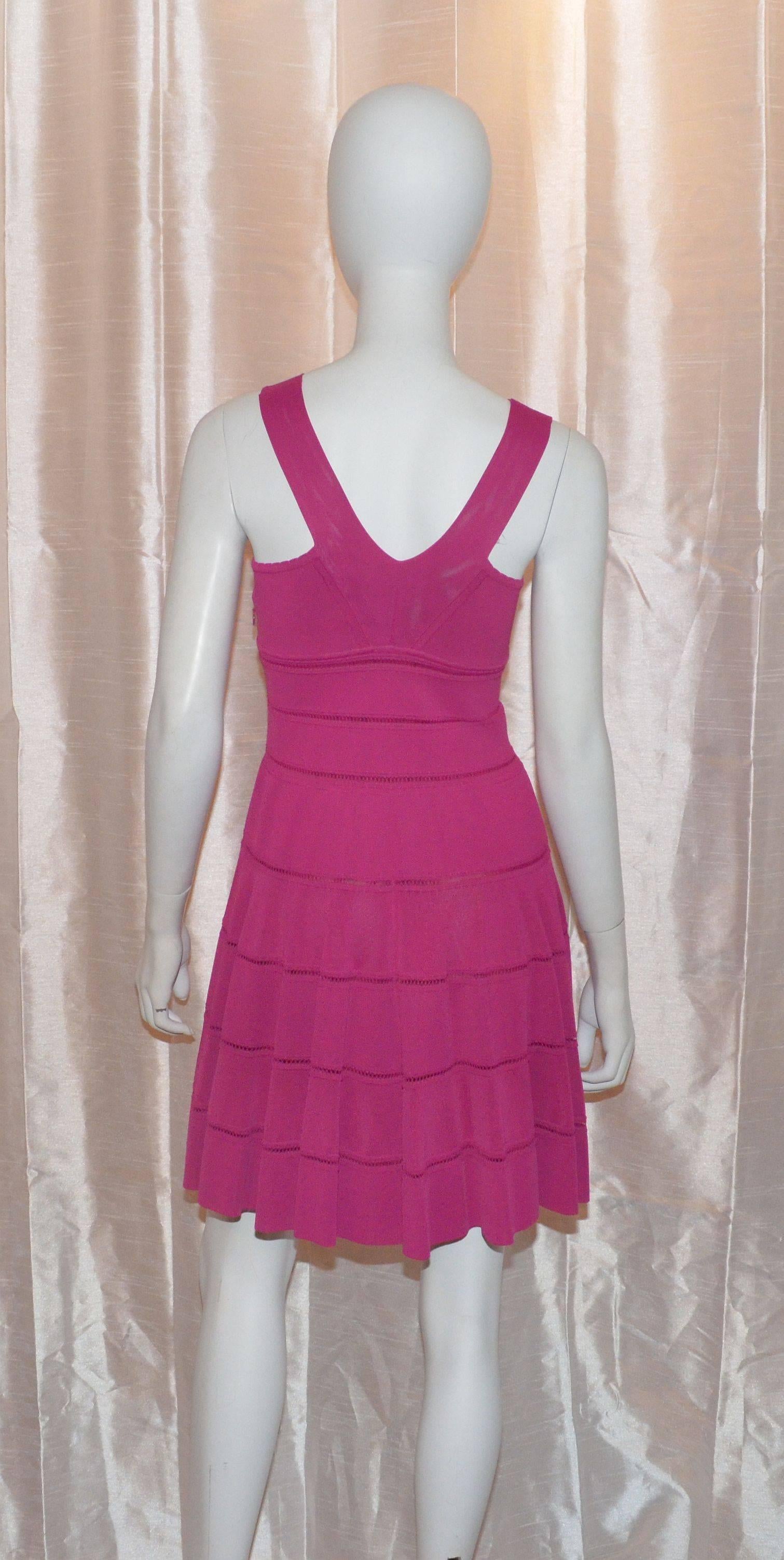 Pink Christian Dior Fit n Flare Dress