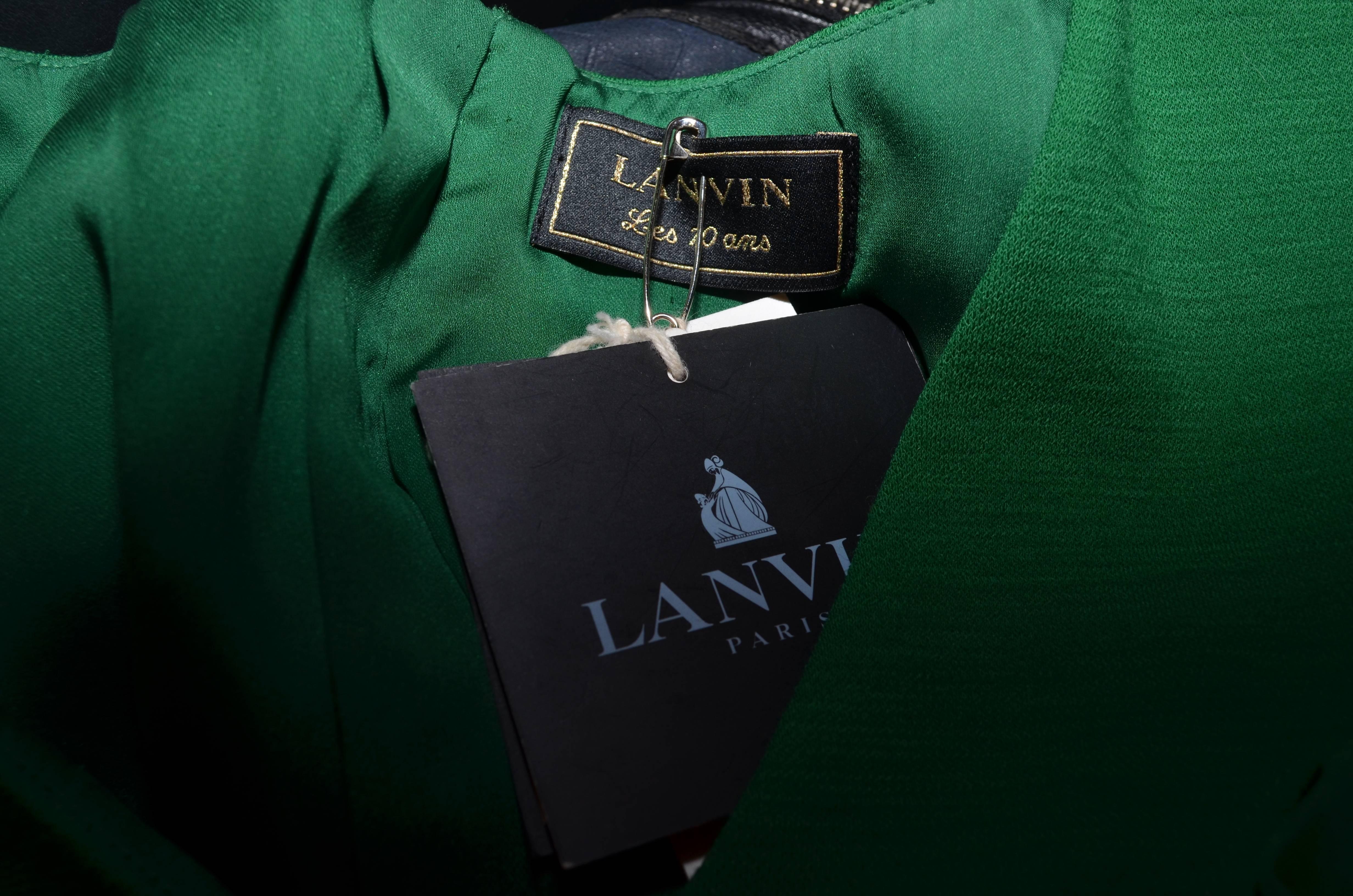 Lanvin 2008 Wool Silk Chiffon Ruffle Dress In Excellent Condition In Carmel, CA