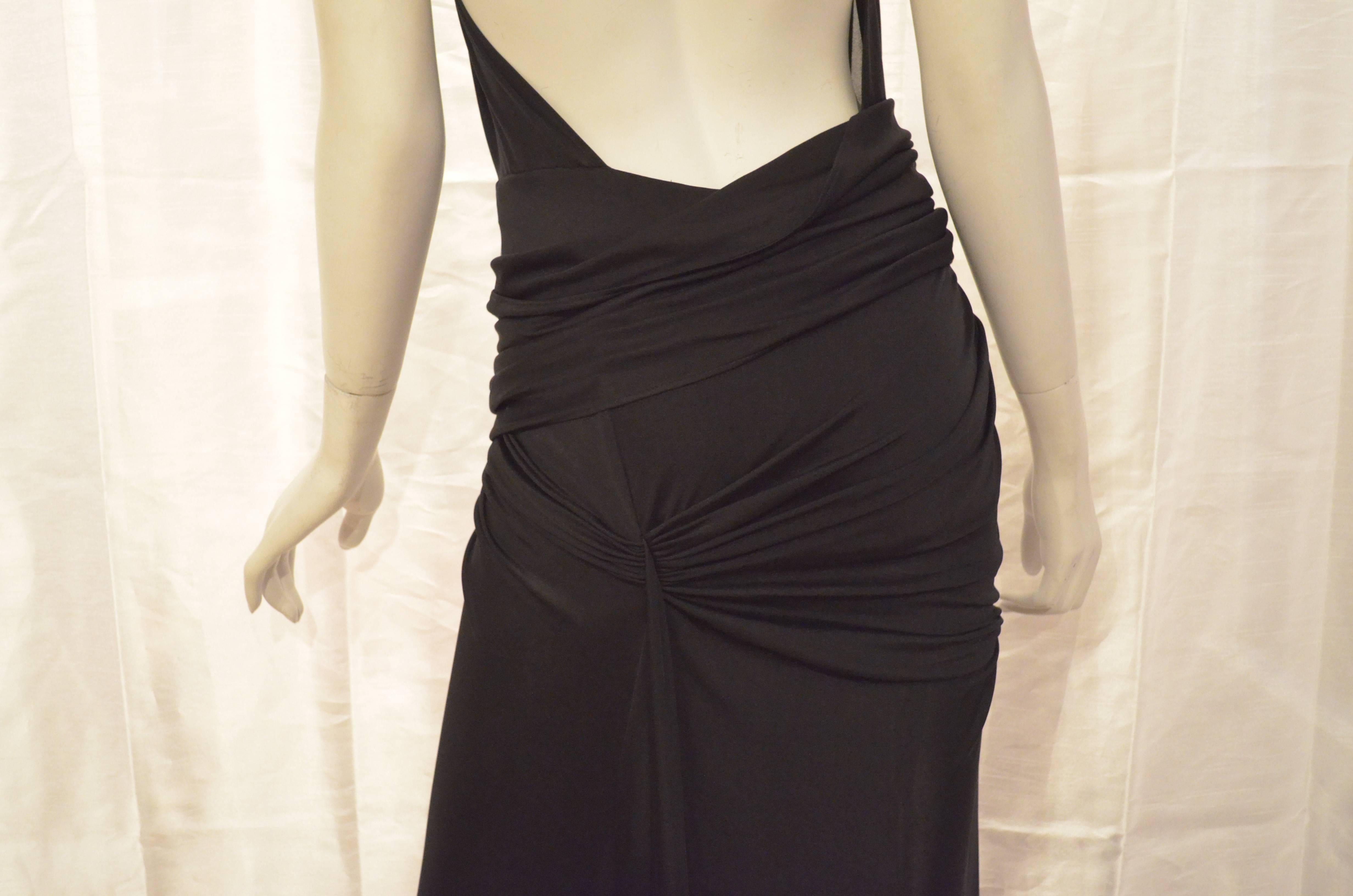 Black Versace Vintage Silk Jersey Gown