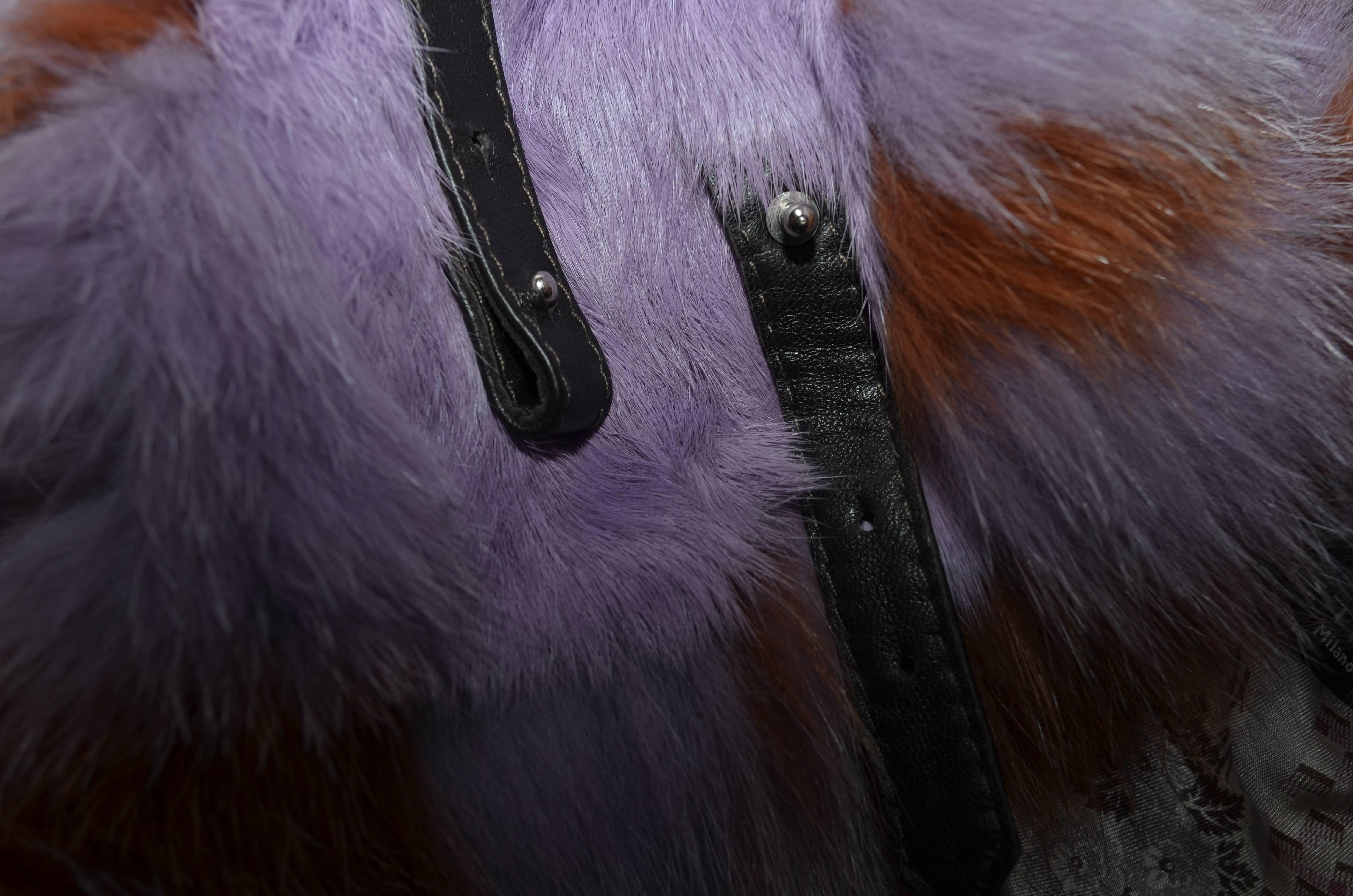 Etro Dyed Fox & Lapin Fur Hat Hood 1