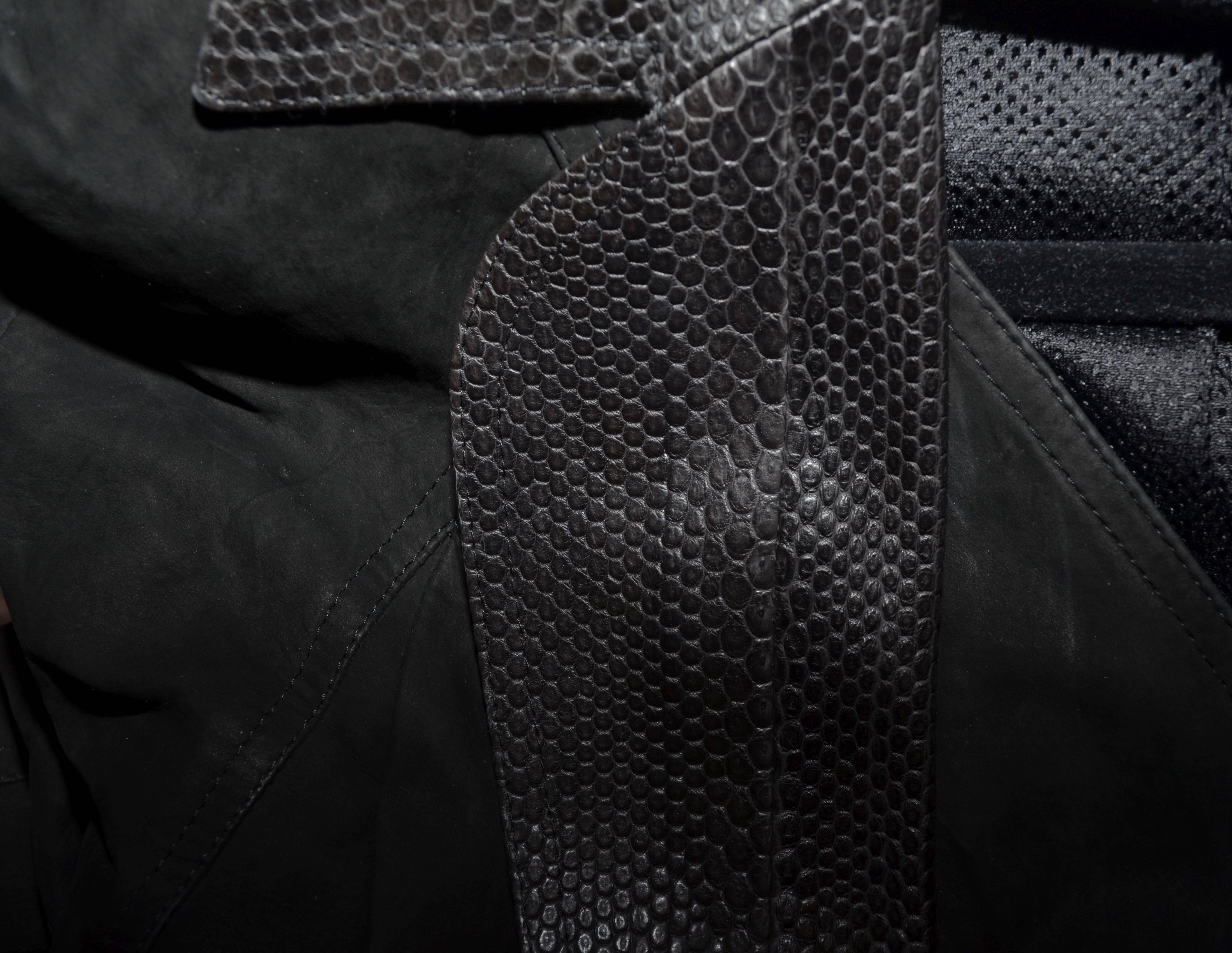 Black Christian Dior Suede Blazer With Snake Trim Jacket