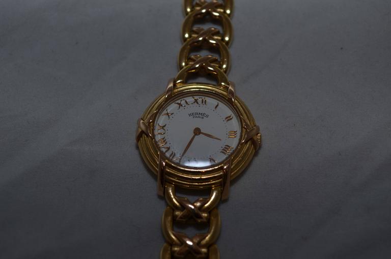 Hermes 18K Yellow Gold Wrist Watch at 1stDibs