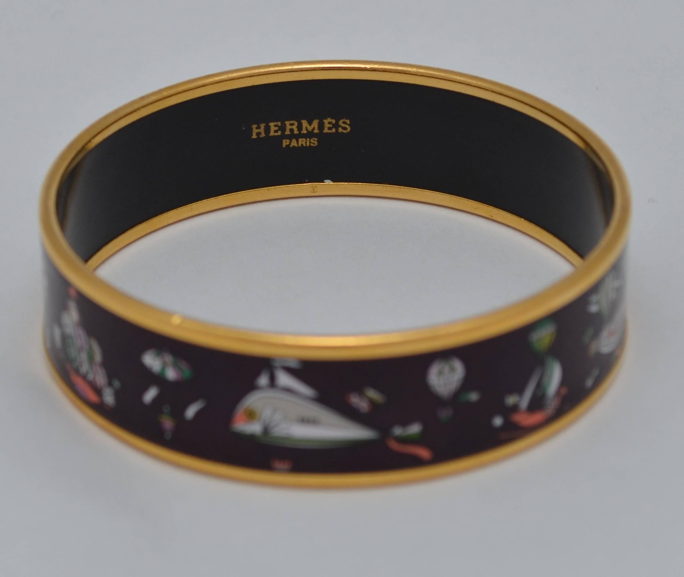 Aesthetic Movement Hermes Paris Enamel Bangle Bracelet Small 62