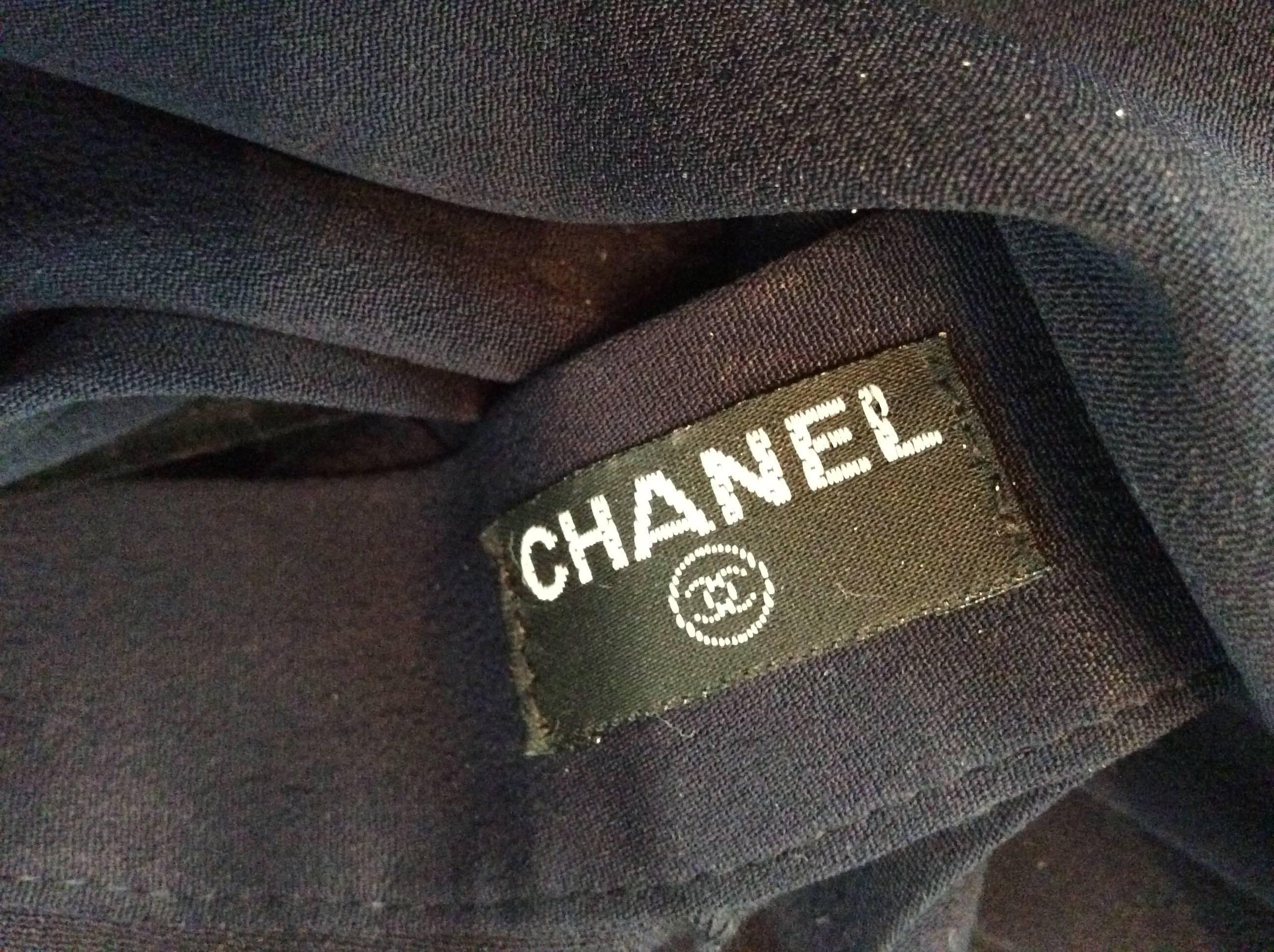 Chanel Navy Pleat Flare Pants  1