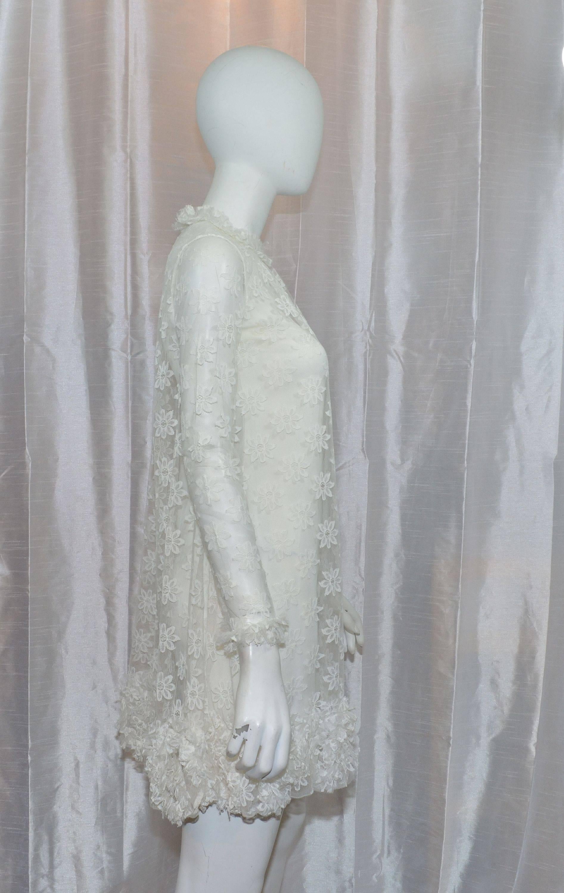 Emma Domb 1960's Lace Babydoll Dress In Excellent Condition In Carmel, CA