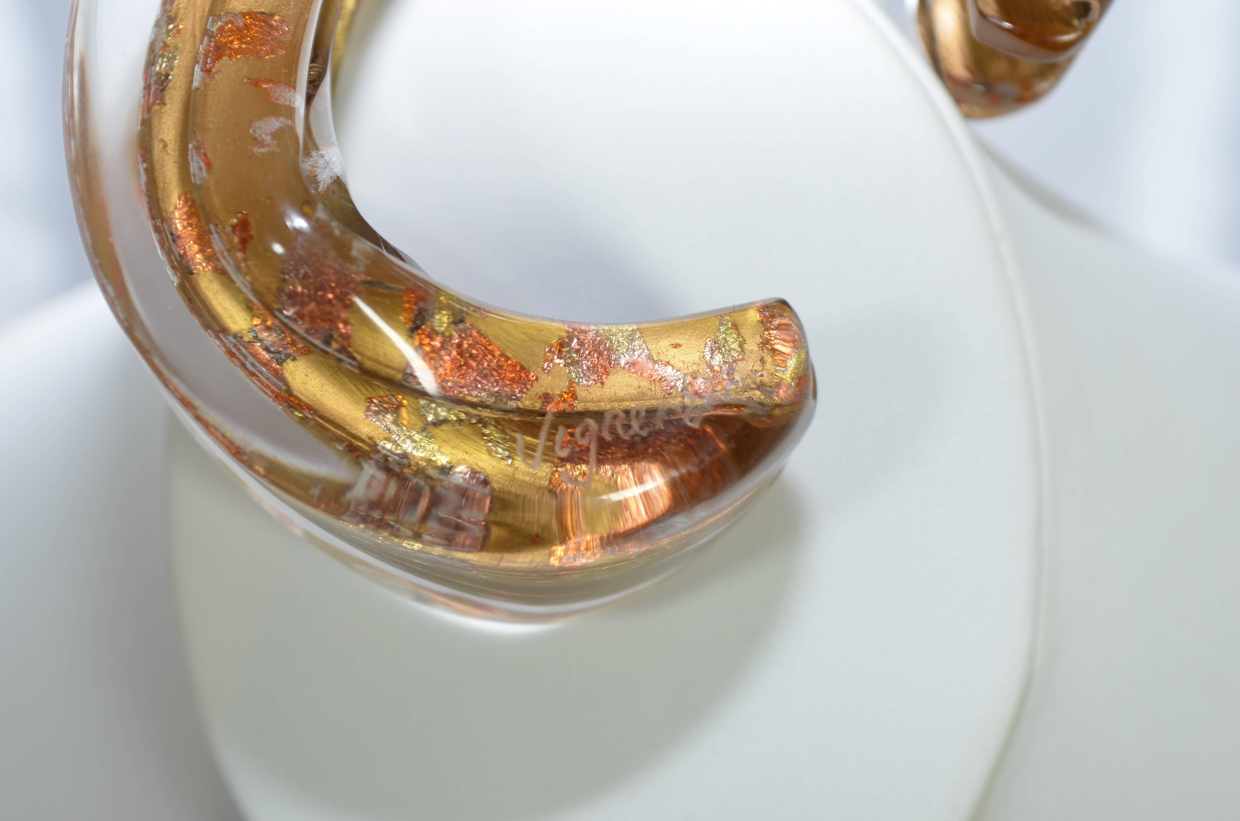 Vigneri Vintage 1980s Reverse Carved Lucite Cuff Bracelet 1