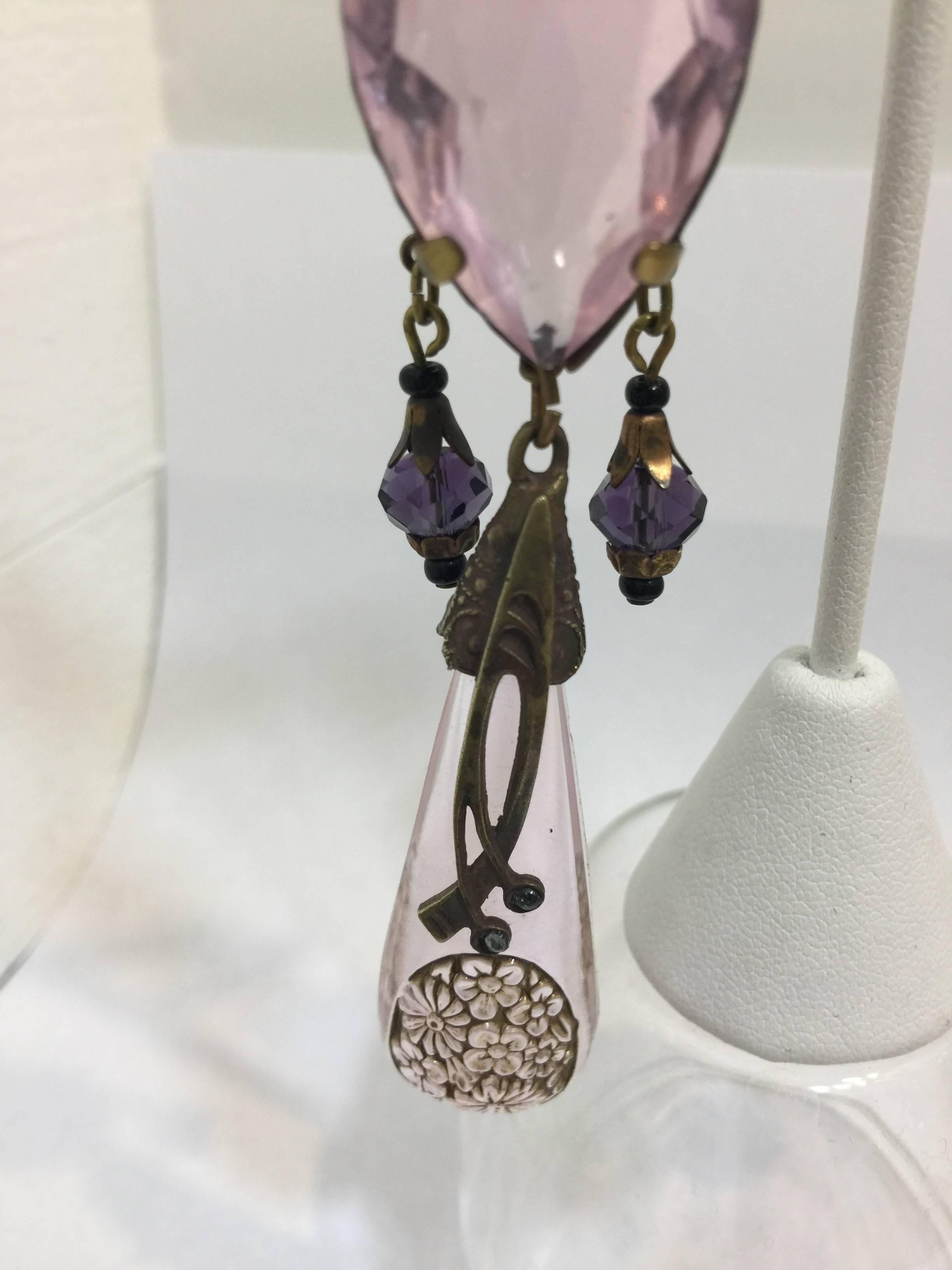 Women's Egyptian inspired 1920's Czech Crystal Drop Chandelier Earrings