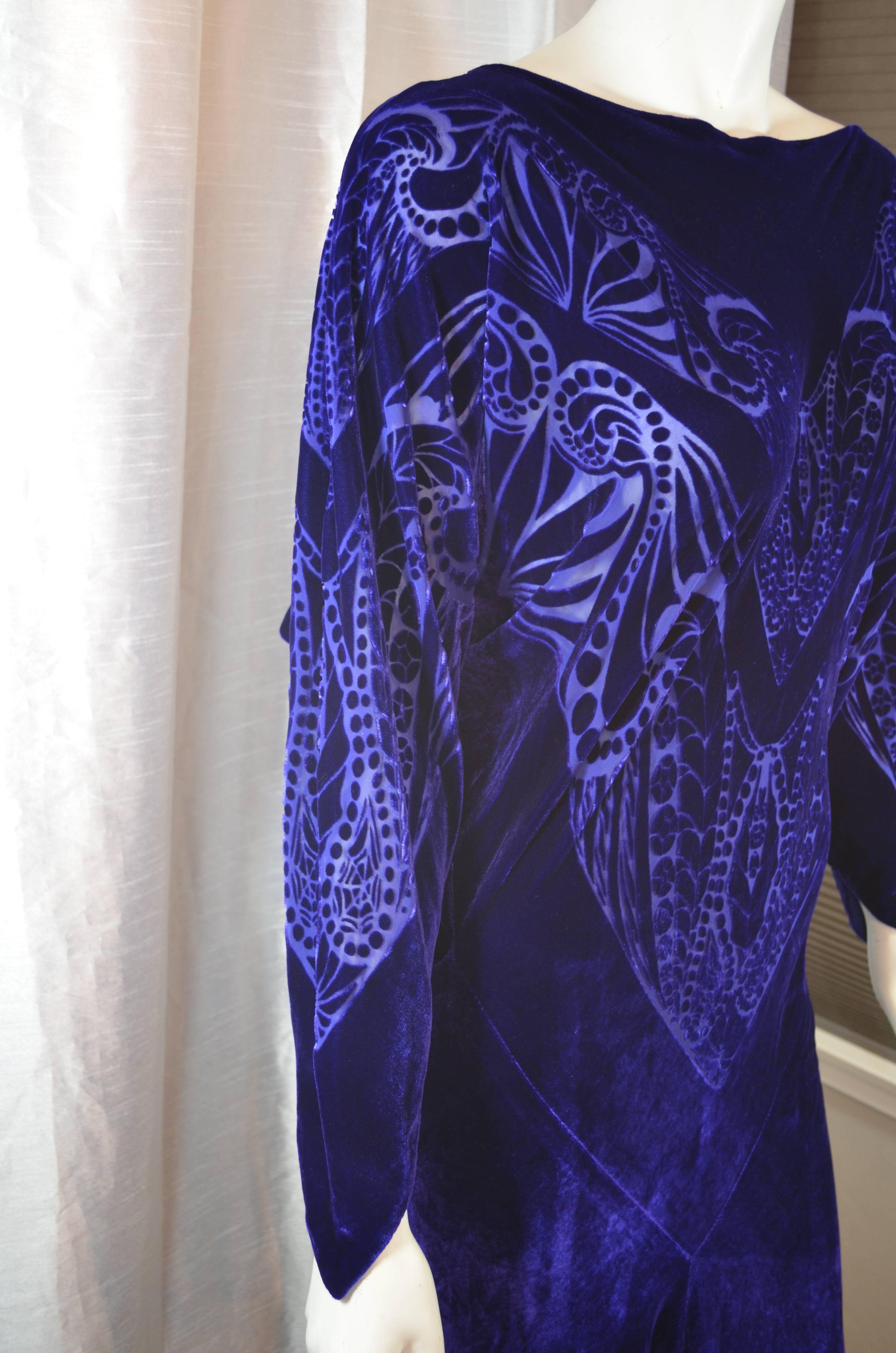 Purple Charles and Patricia Lester Couture Gown For Sale