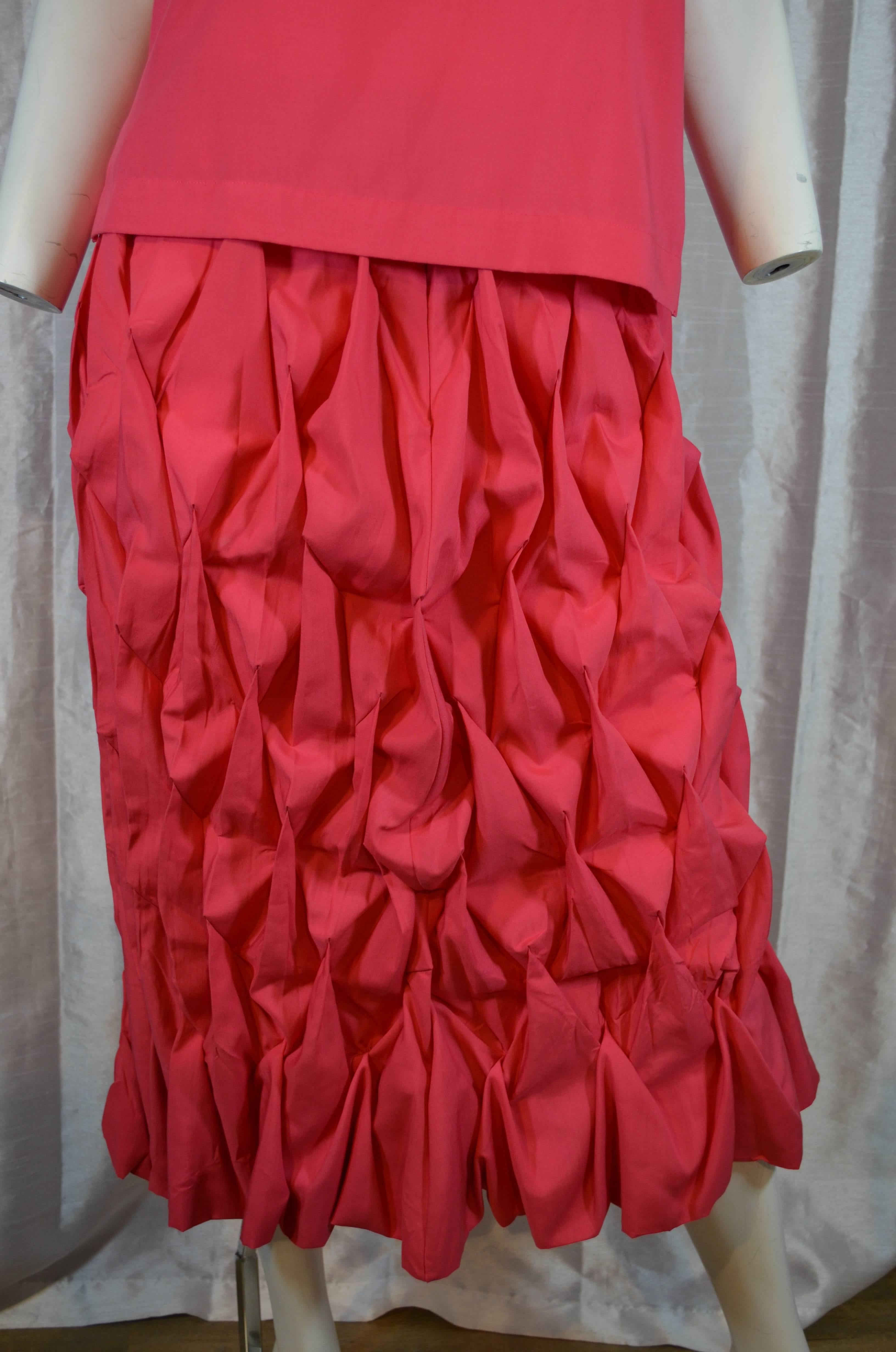 Issey Miyake Pink Skirt Set For Sale 2