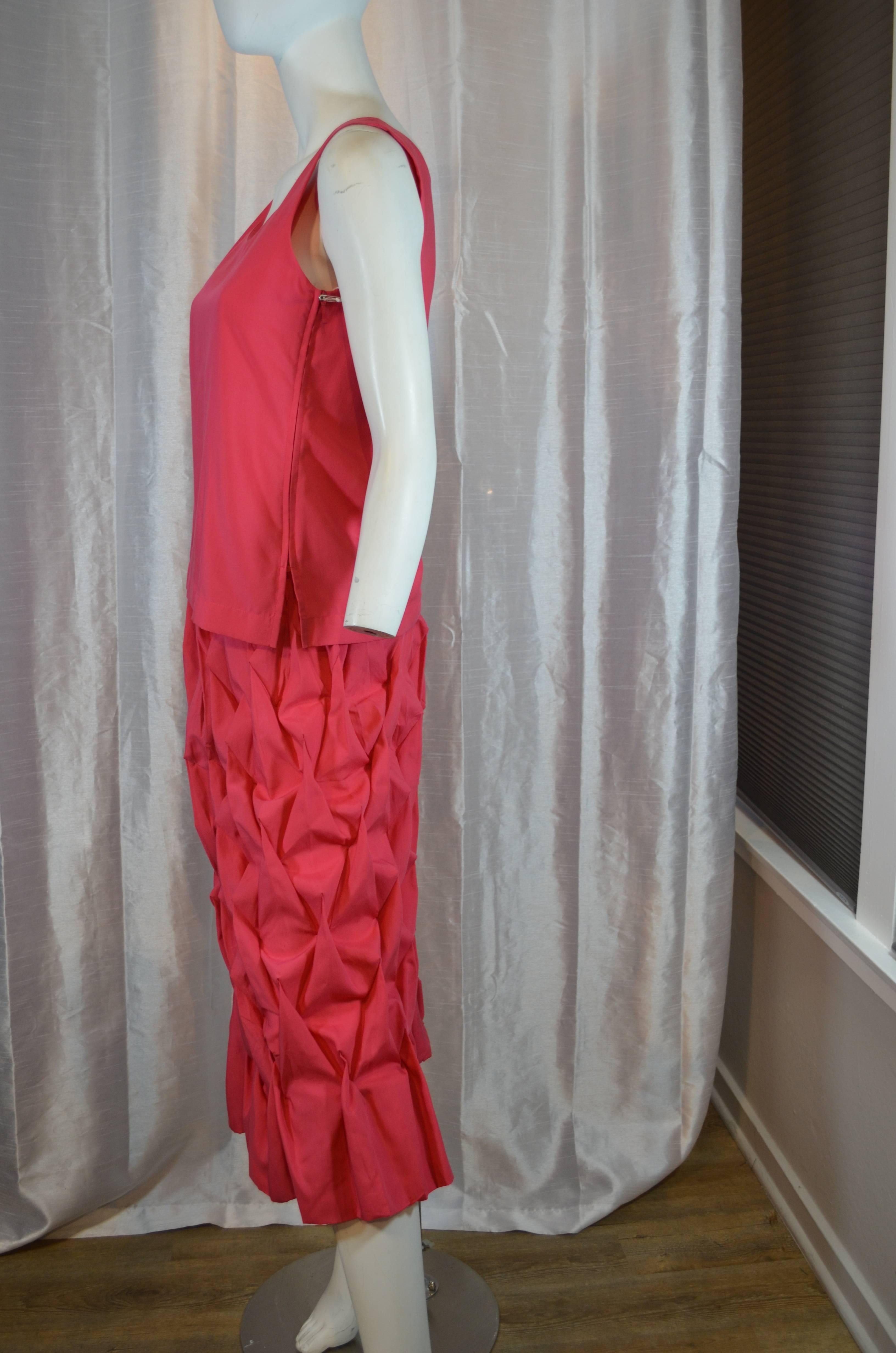 Issey Miyake Pink Skirt Set For Sale 3
