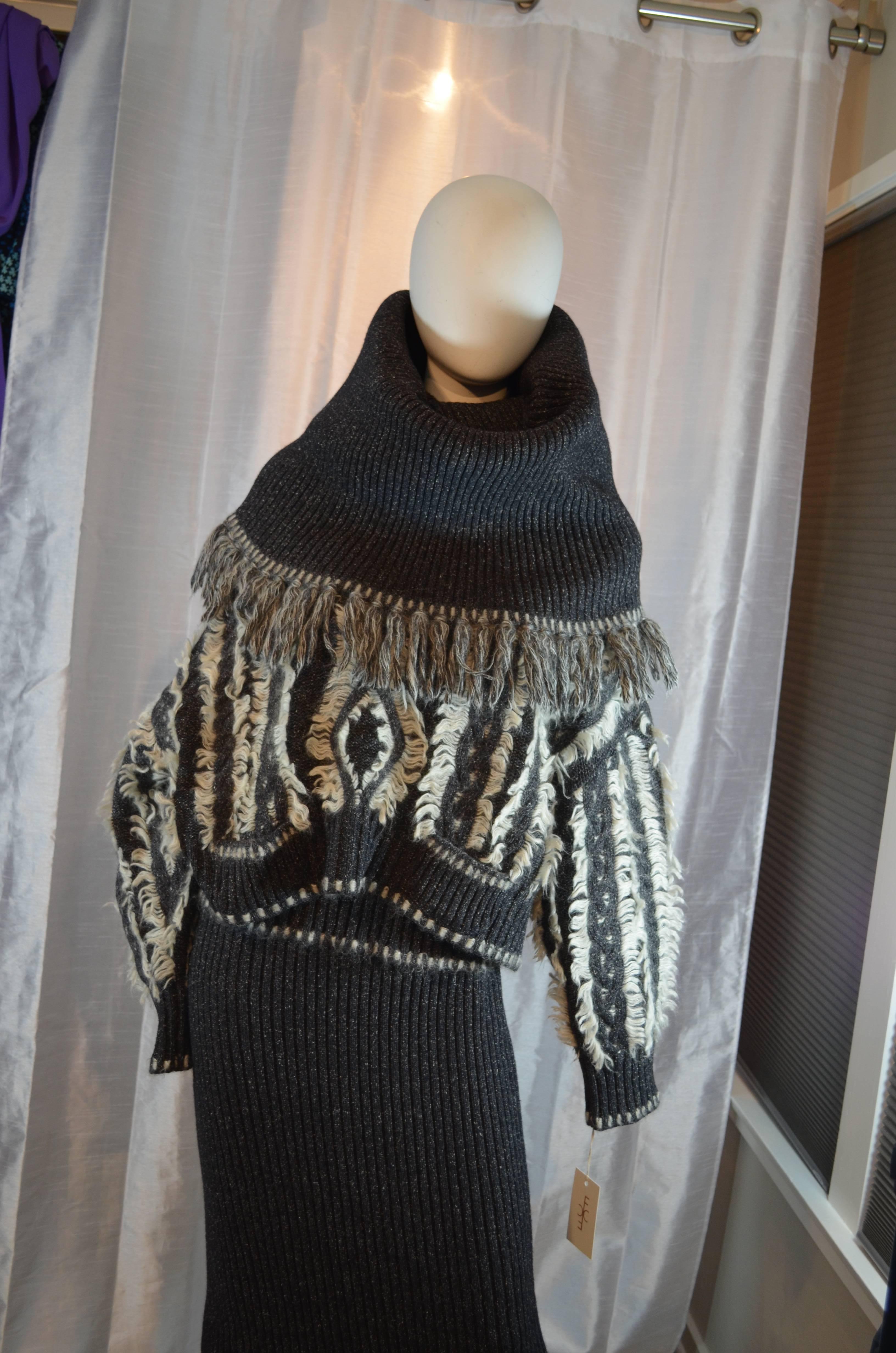 Black Christian Dior Boutique Chunky Knit Sweater