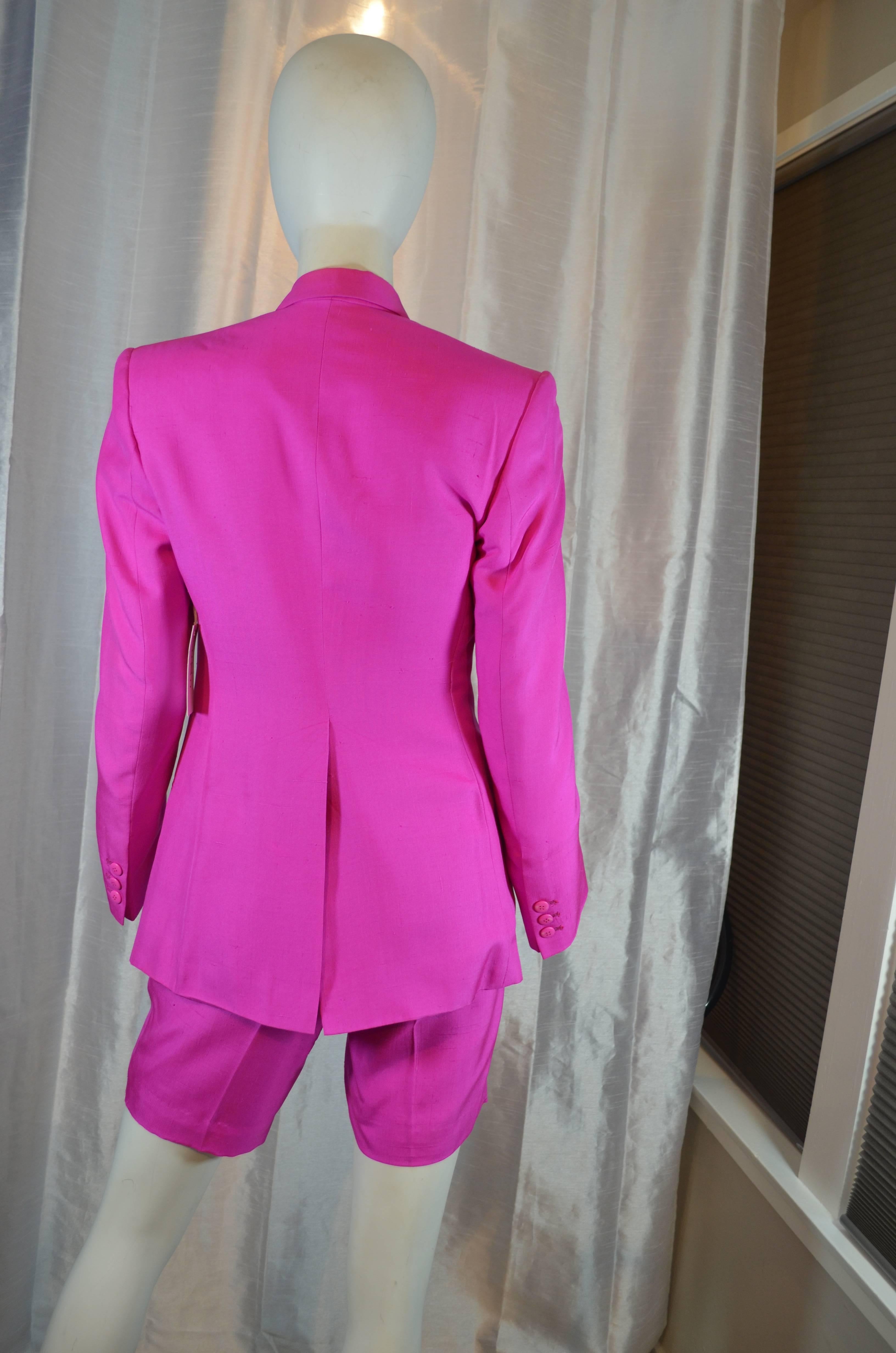 Stephen Sprouse Lifetime Silk Shorts Suit In Excellent Condition In Carmel, CA