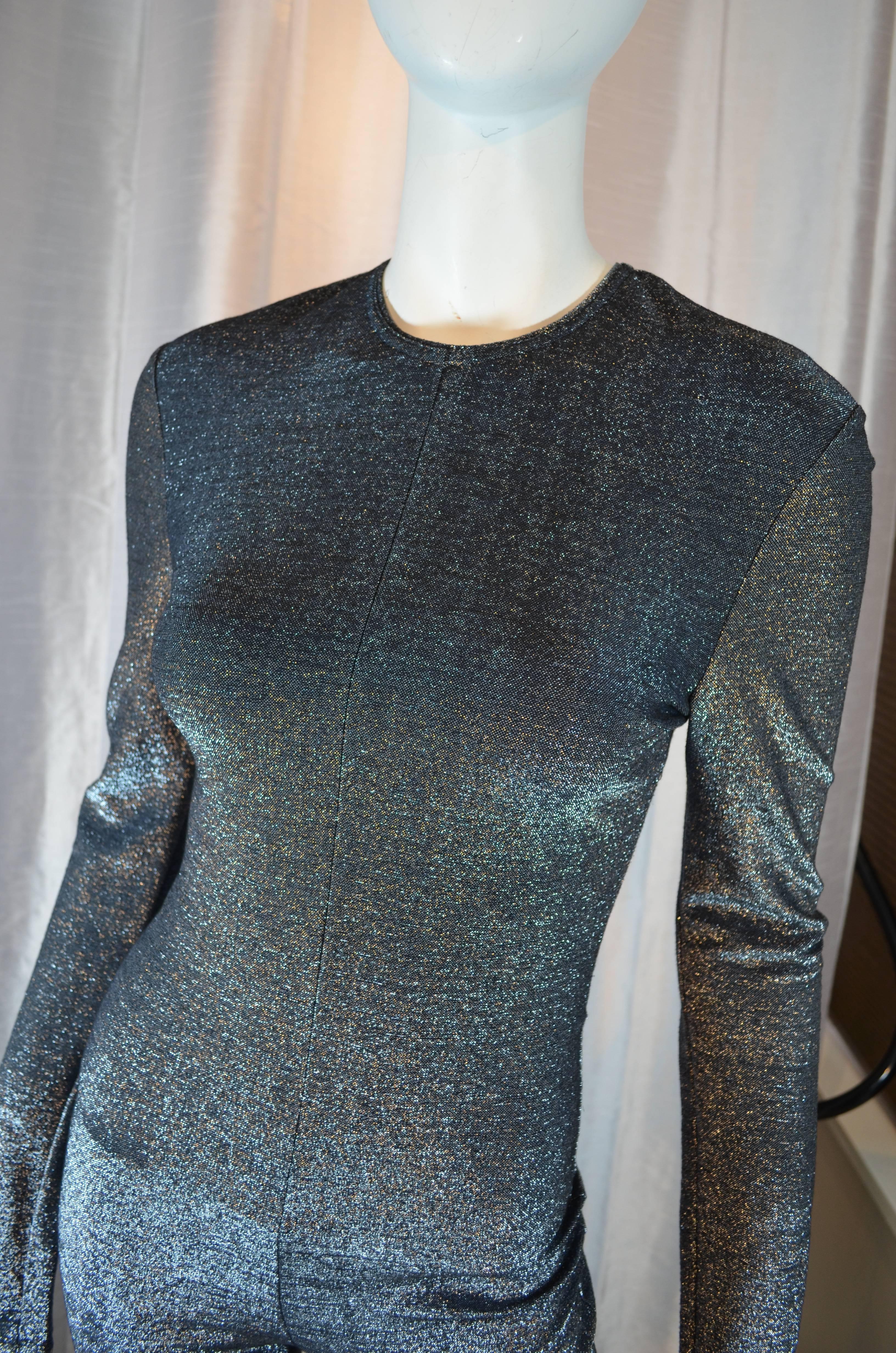 Barbara Bui Silver Lurex Catsuit 1