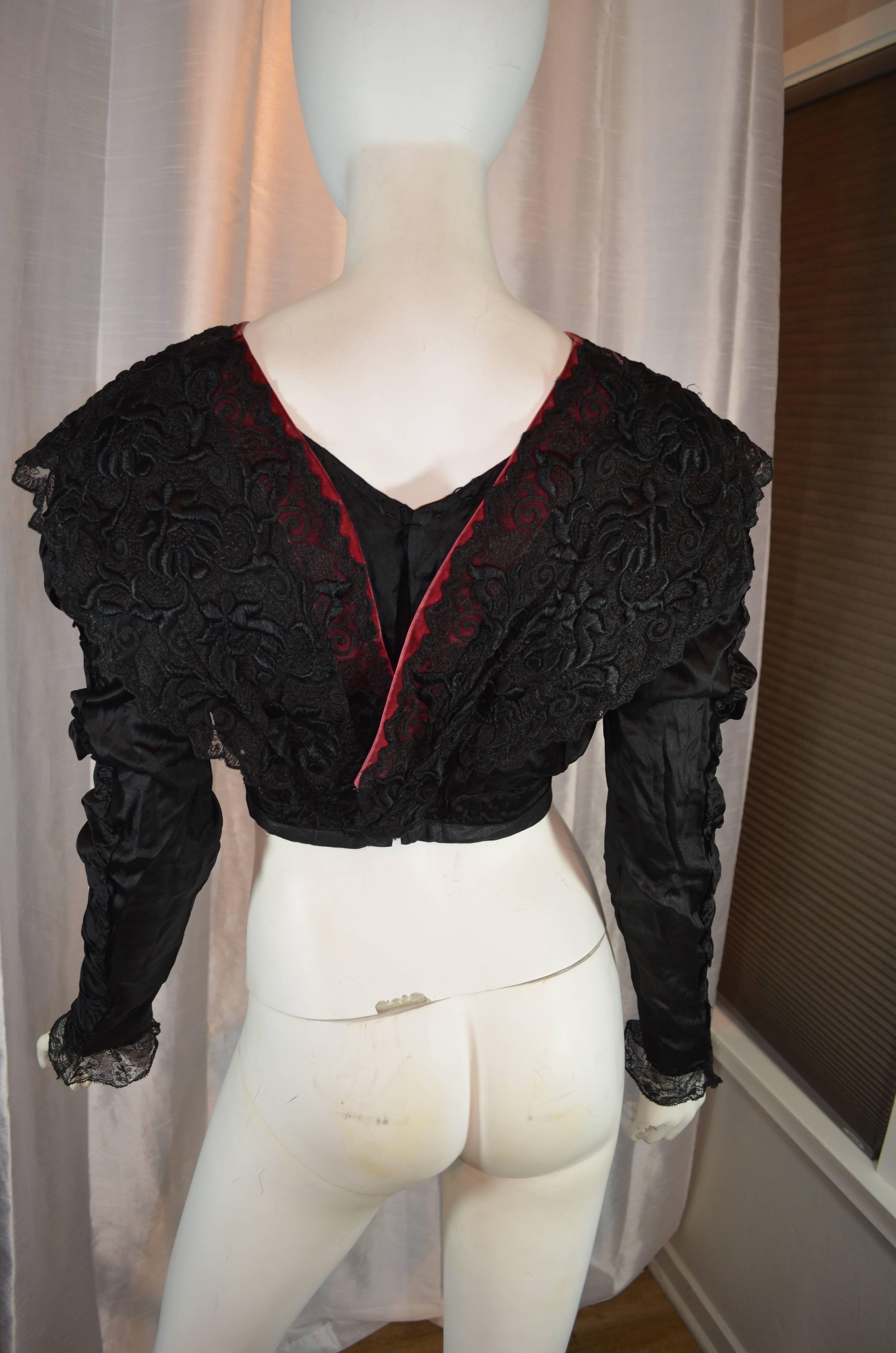 Black Victorian Lace Blouse 2