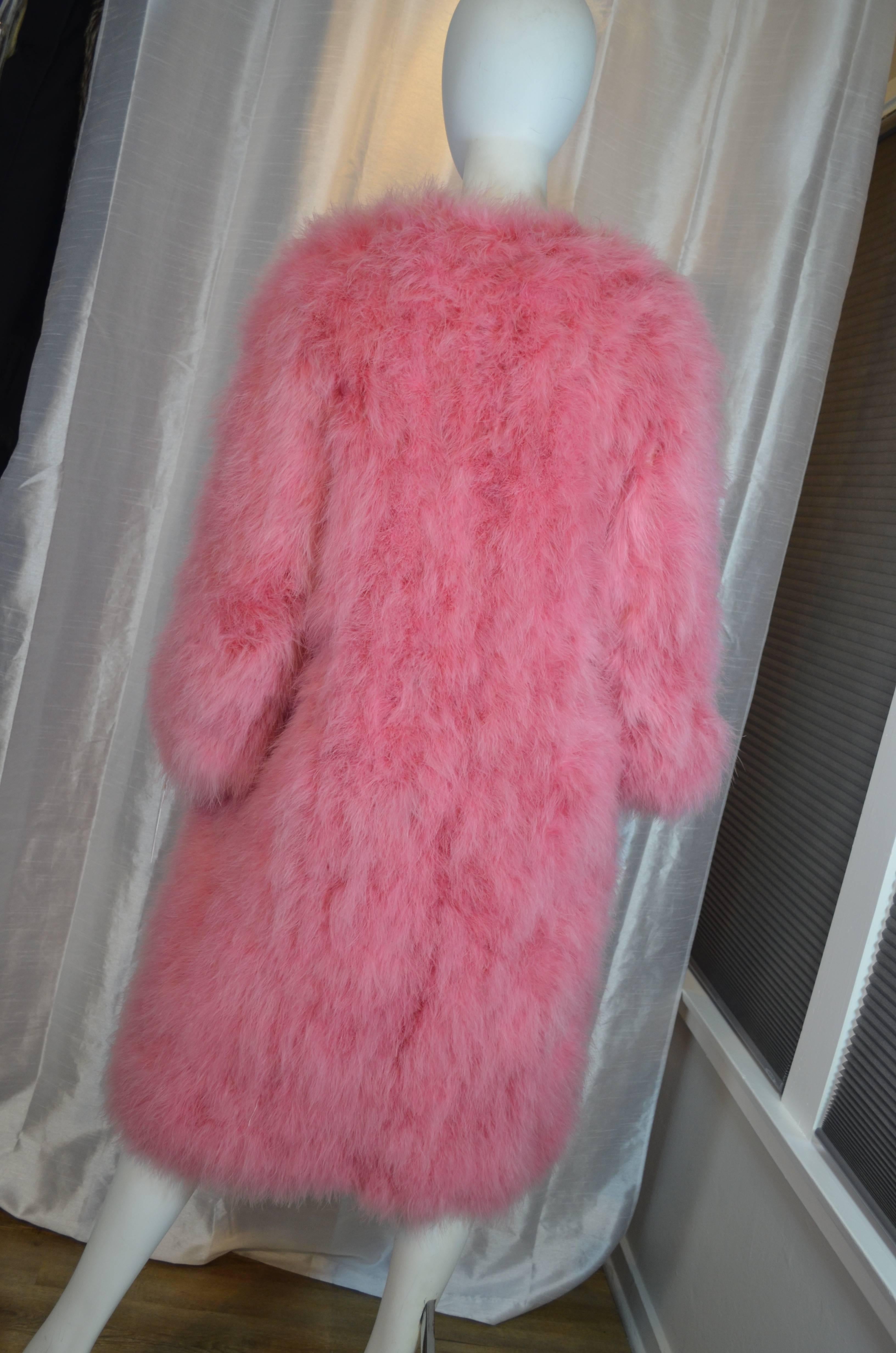 Vicky Valere French Maribou Turkey Feather Coat 2