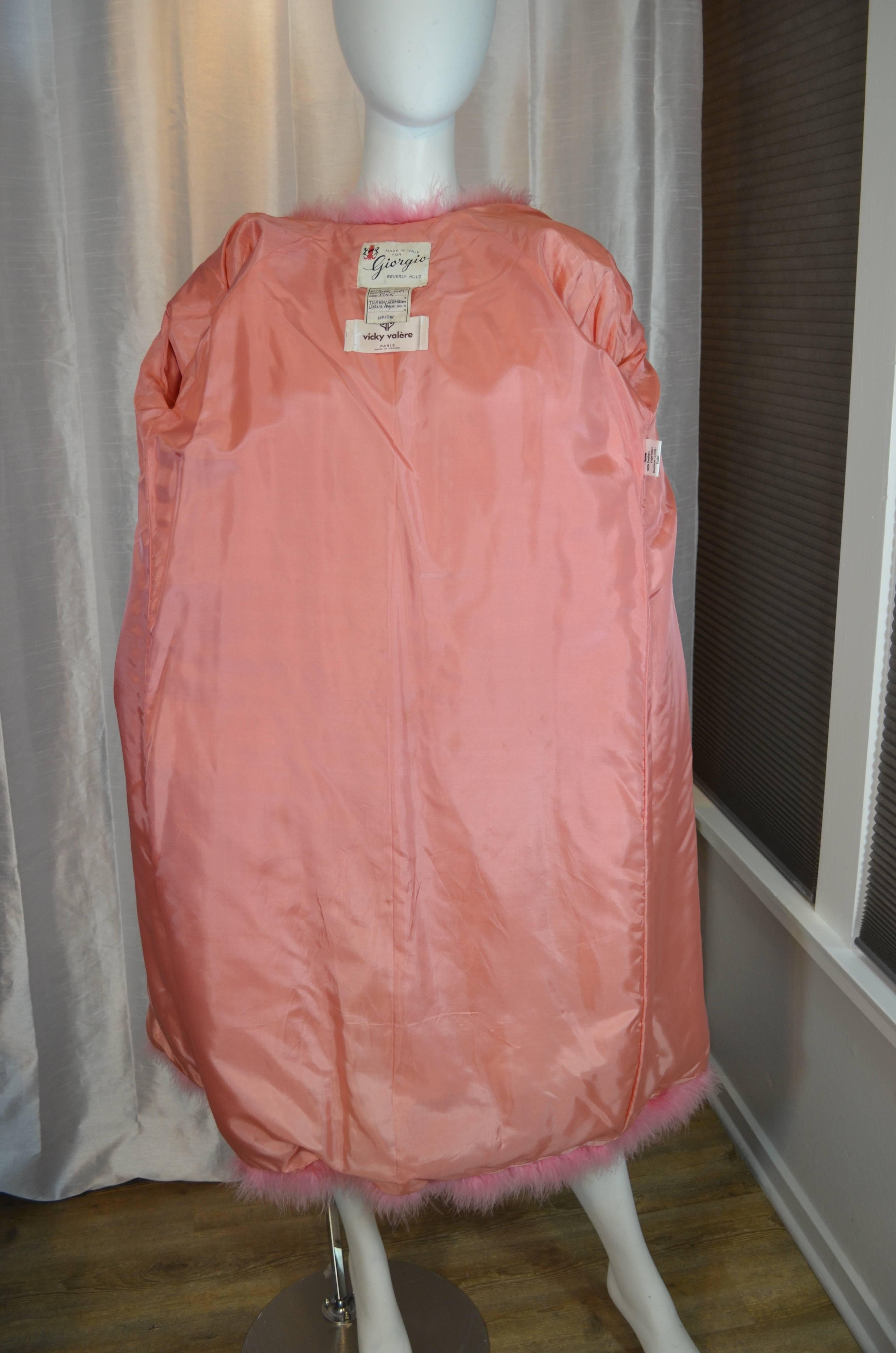 Vicky Valere French Maribou Turkey Feather Coat 3