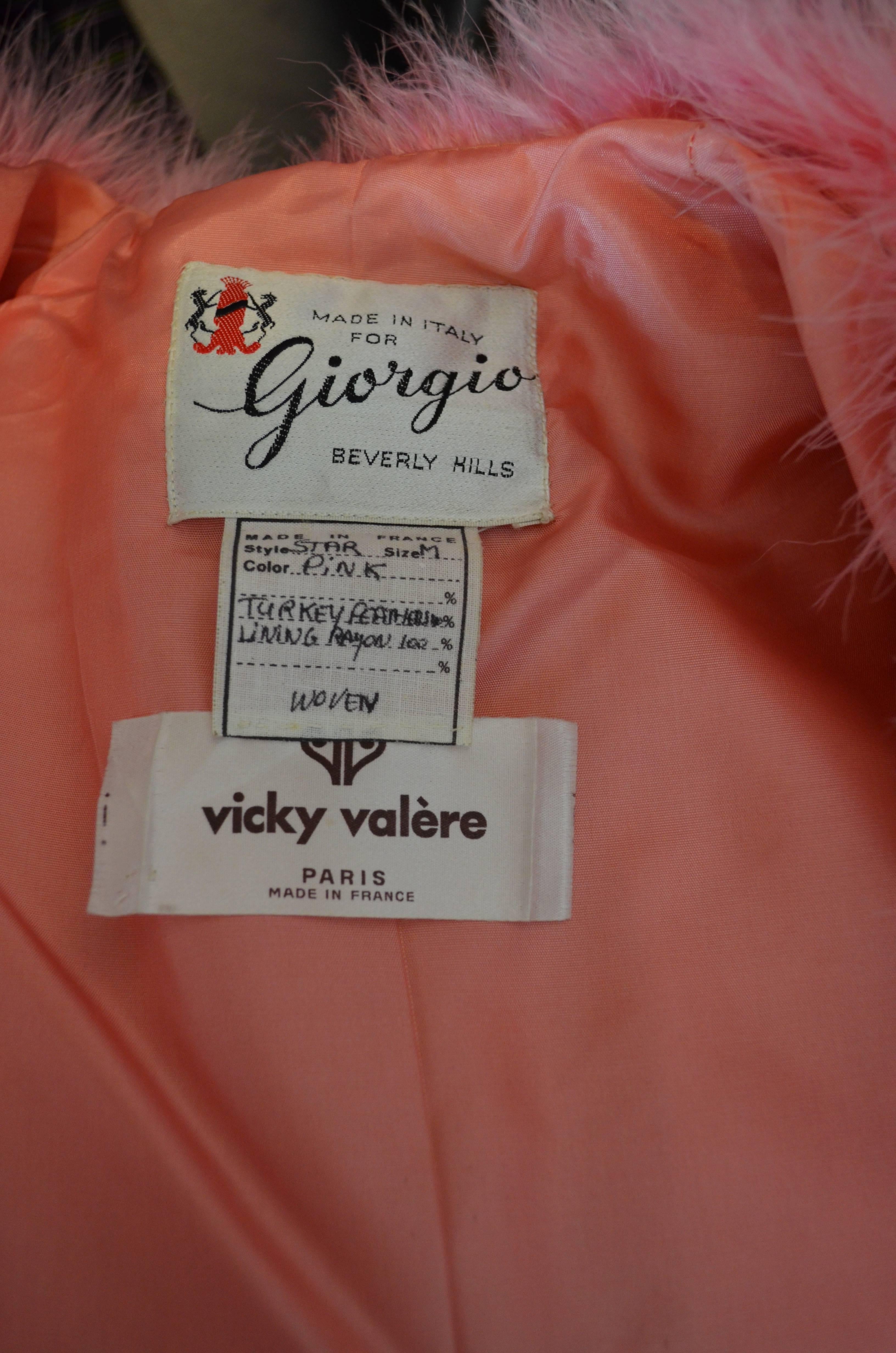 Vicky Valere French Maribou Turkey Feather Coat 4
