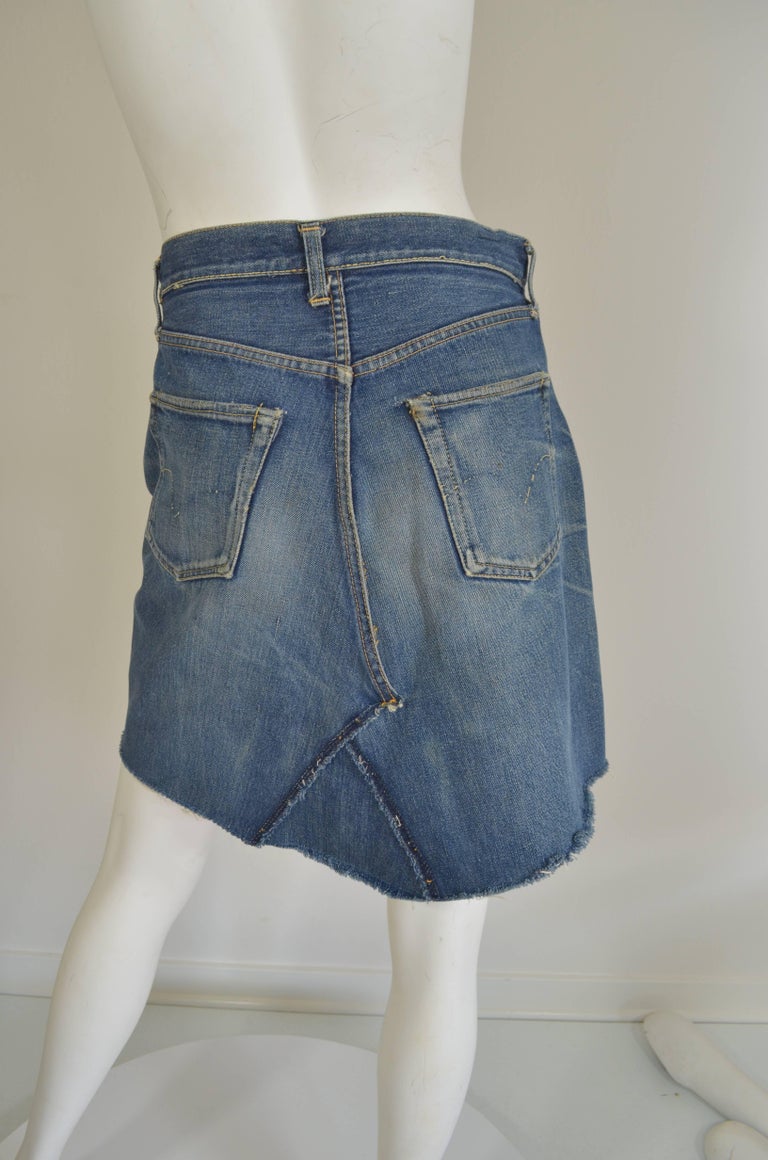 Levis 1950's 501 Hidden Rivet Indigo Denim Mini Skirt at 1stDibs