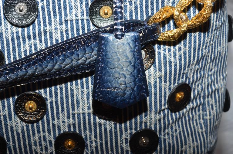 Louis Vuitton Denim Limited Edition Corsaire Trunks Chain Handle Tote