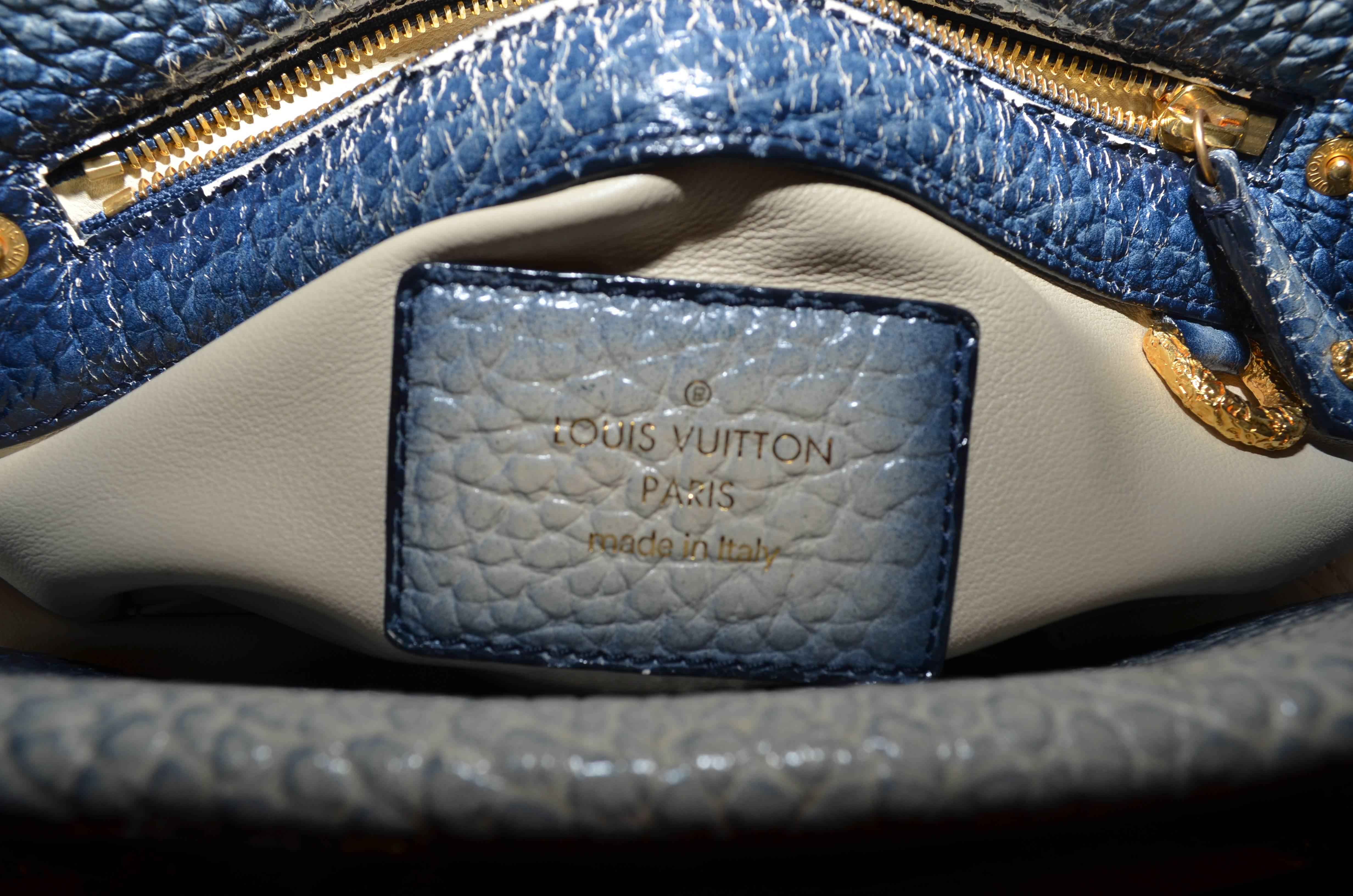 Women's Louis Vuitton Denim Limited Edition Corsaire Trunks Chain Handle Tote