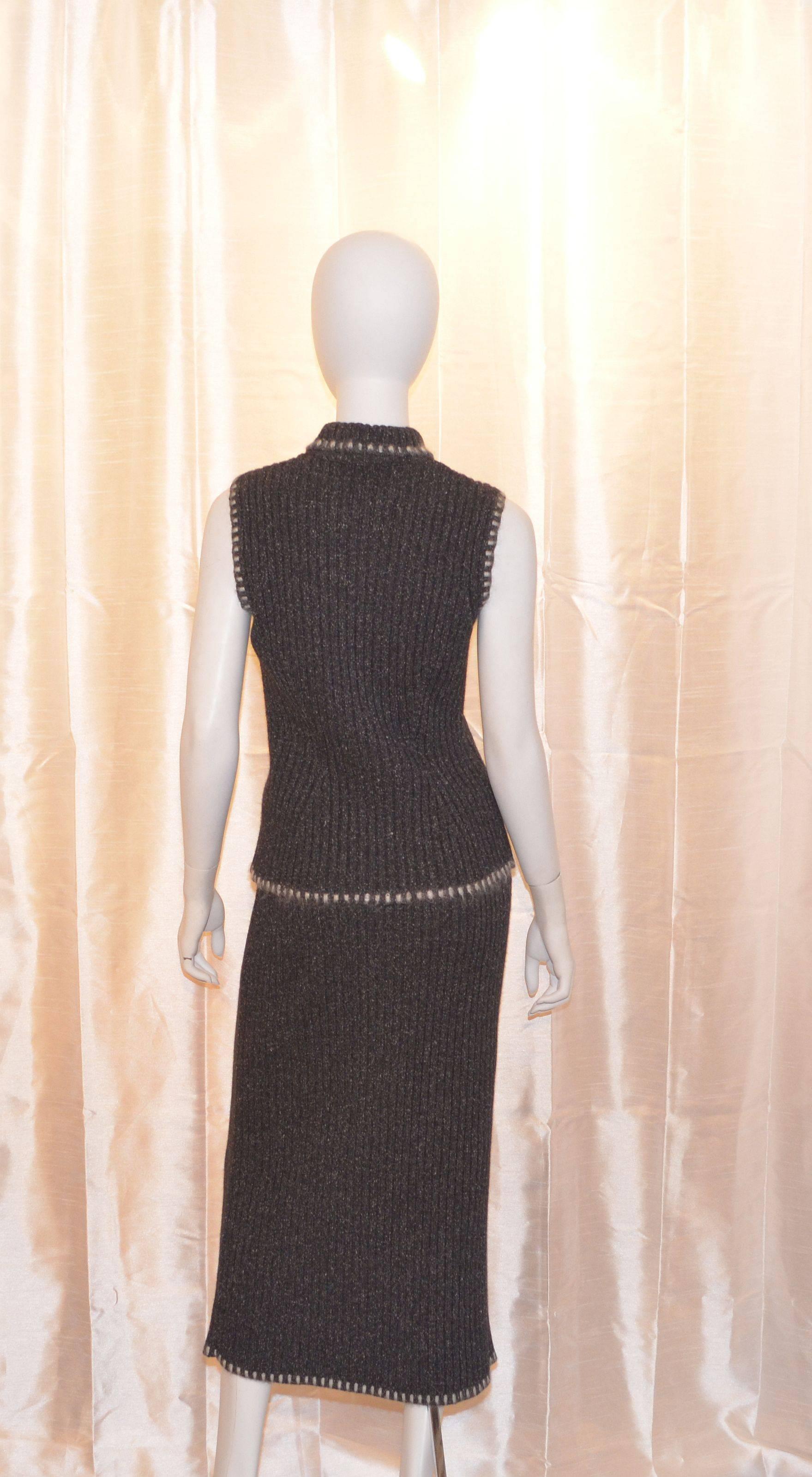 Christian Dior Turtleneck Sweater & Skirt Set In Excellent Condition In Carmel, CA