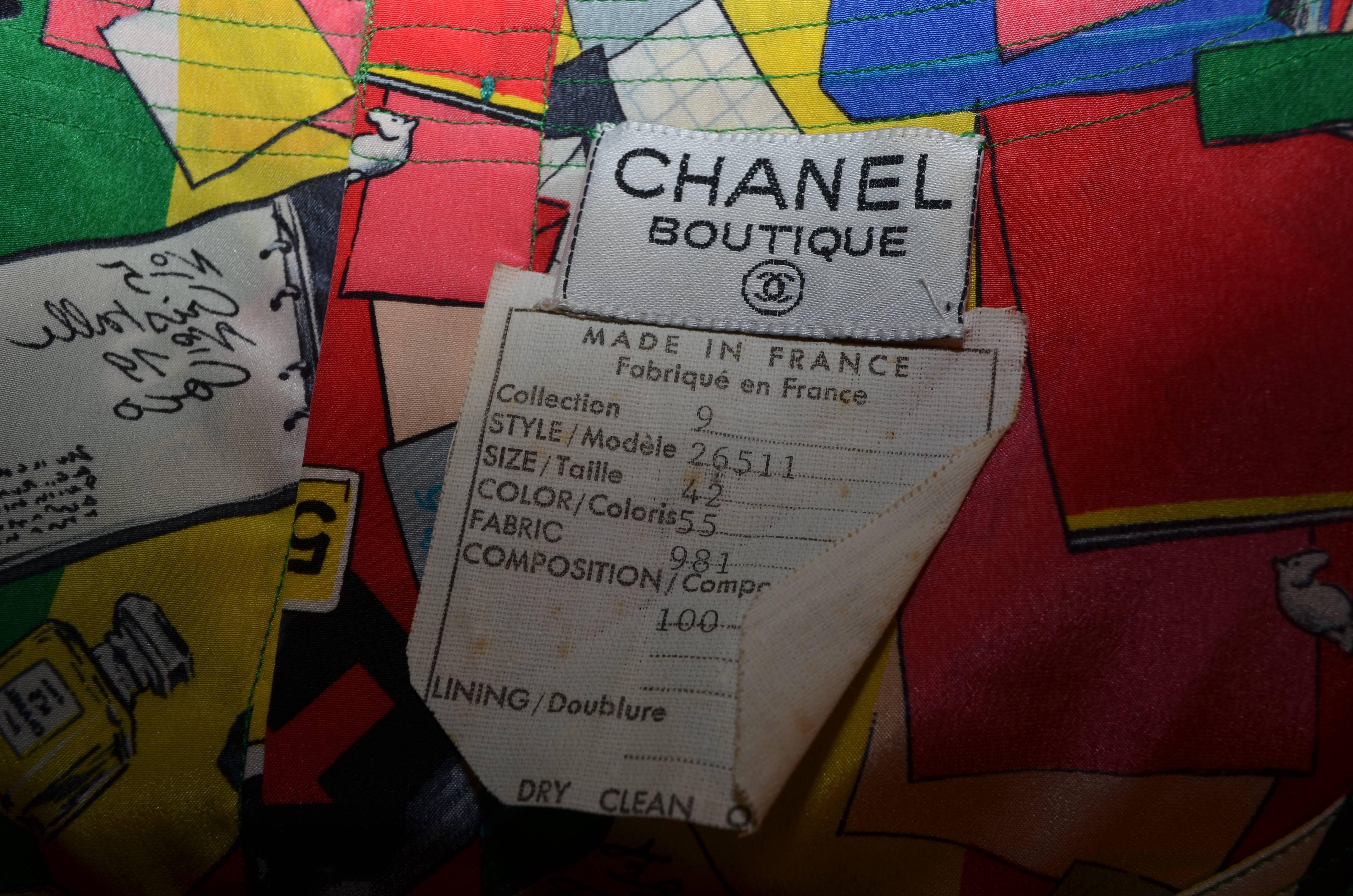 Chanel Vintage Madamoiselle Print Silk Tank Top 1