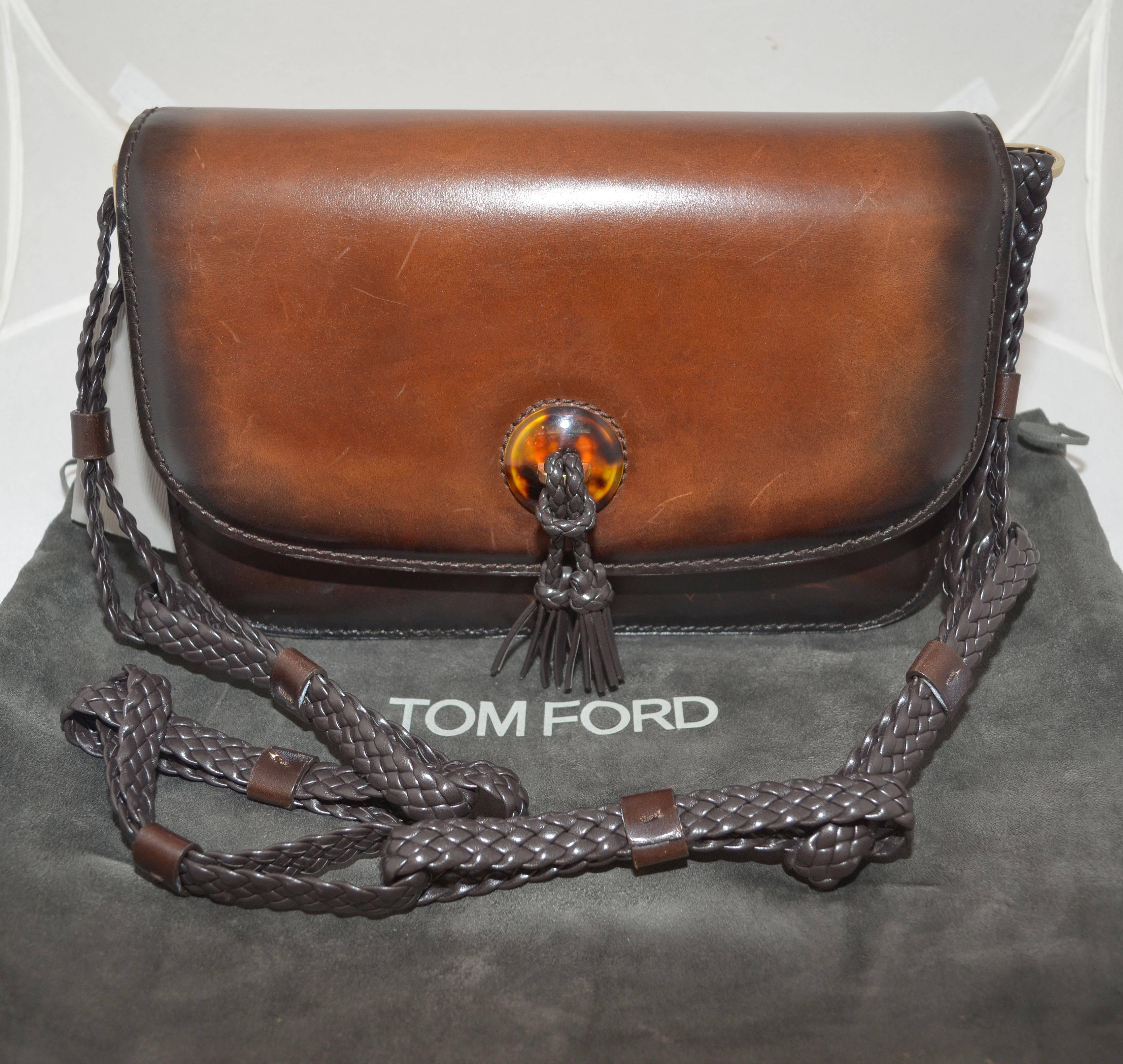 Black Tom Ford Braided Handle Crossbody Bag