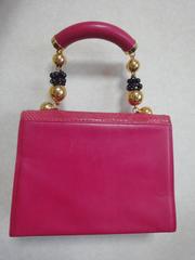 Vintage Gianni Versace pink calf leather and genuine snakeskin handbag