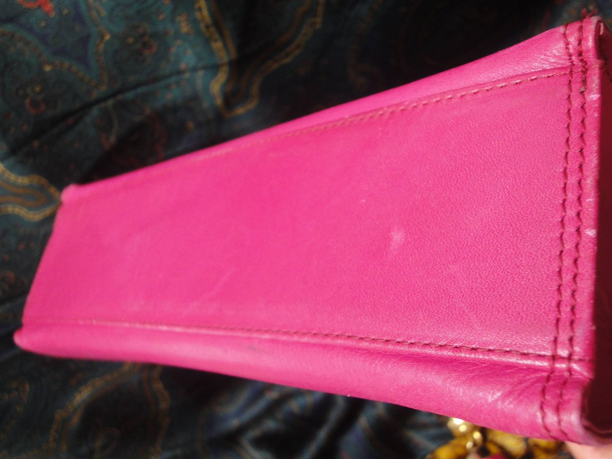 Women's Vintage Gianni Versace pink calf leather and genuine snakeskin handbag For Sale
