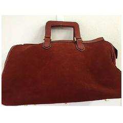 80's vintage Yves Saint Laurent tanned brown genuine leather and suede leather