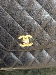 Vintage Chanel classic black caviar leather camera bag style shoulder bag