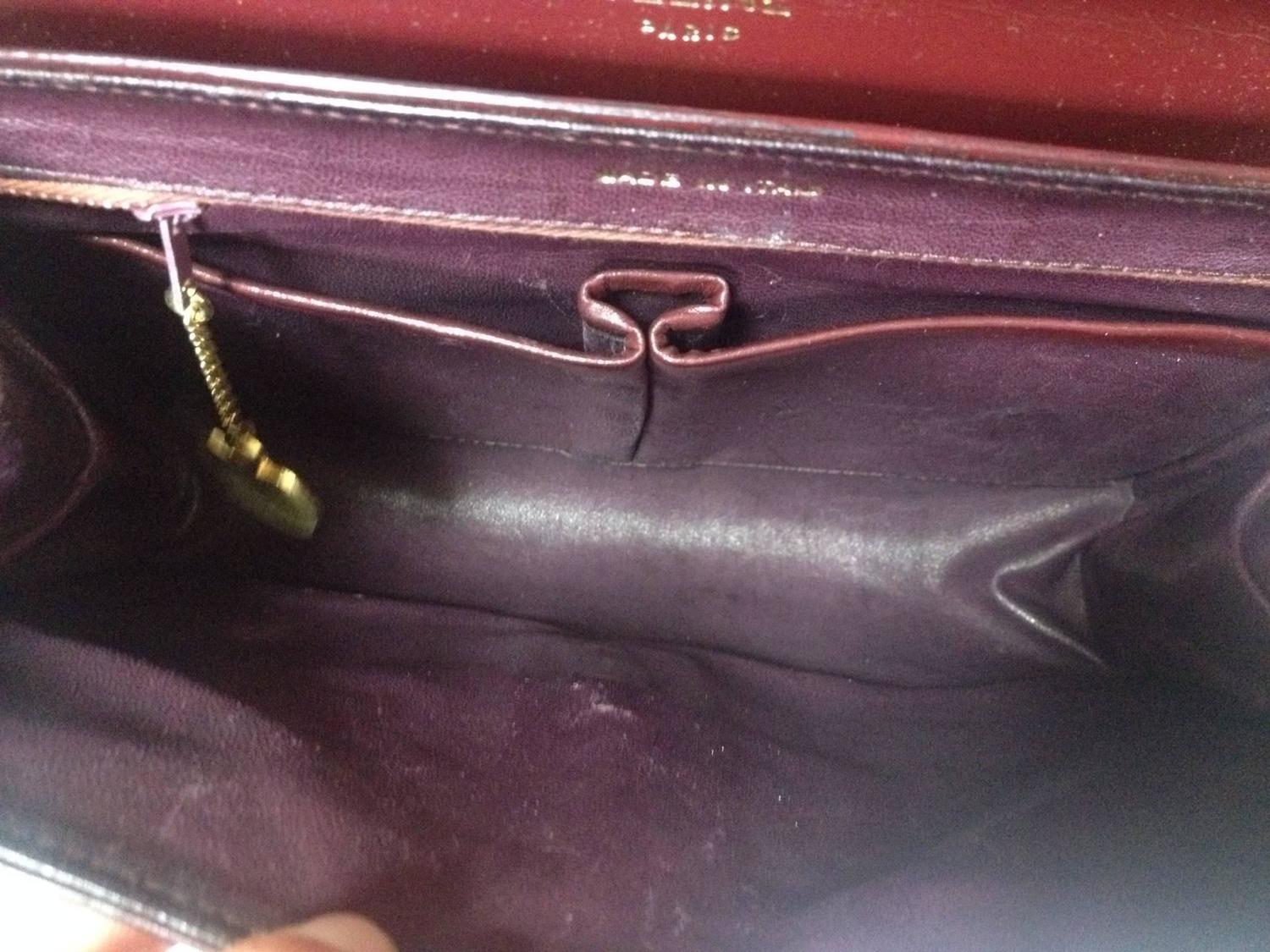 celine purple leather clutch bag  