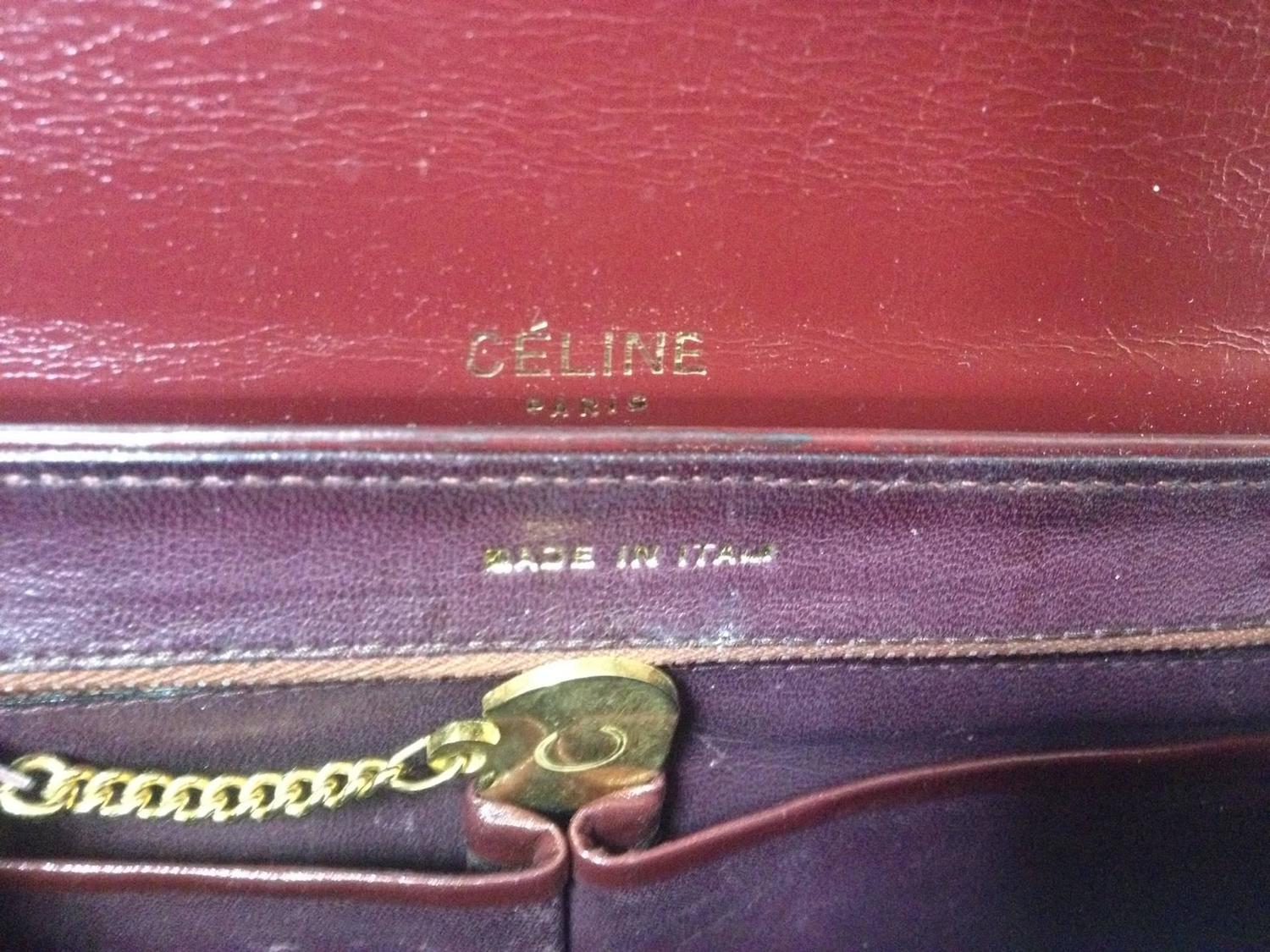 celine purple leather clutch bag