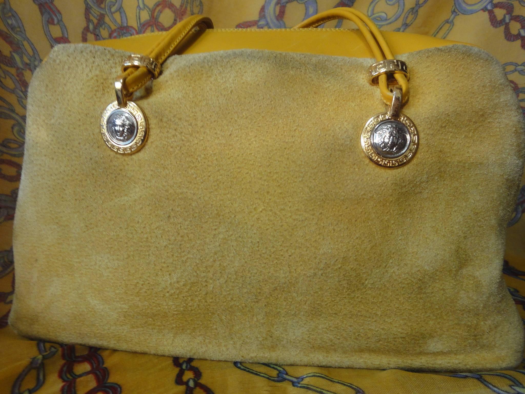 yellow suede bag