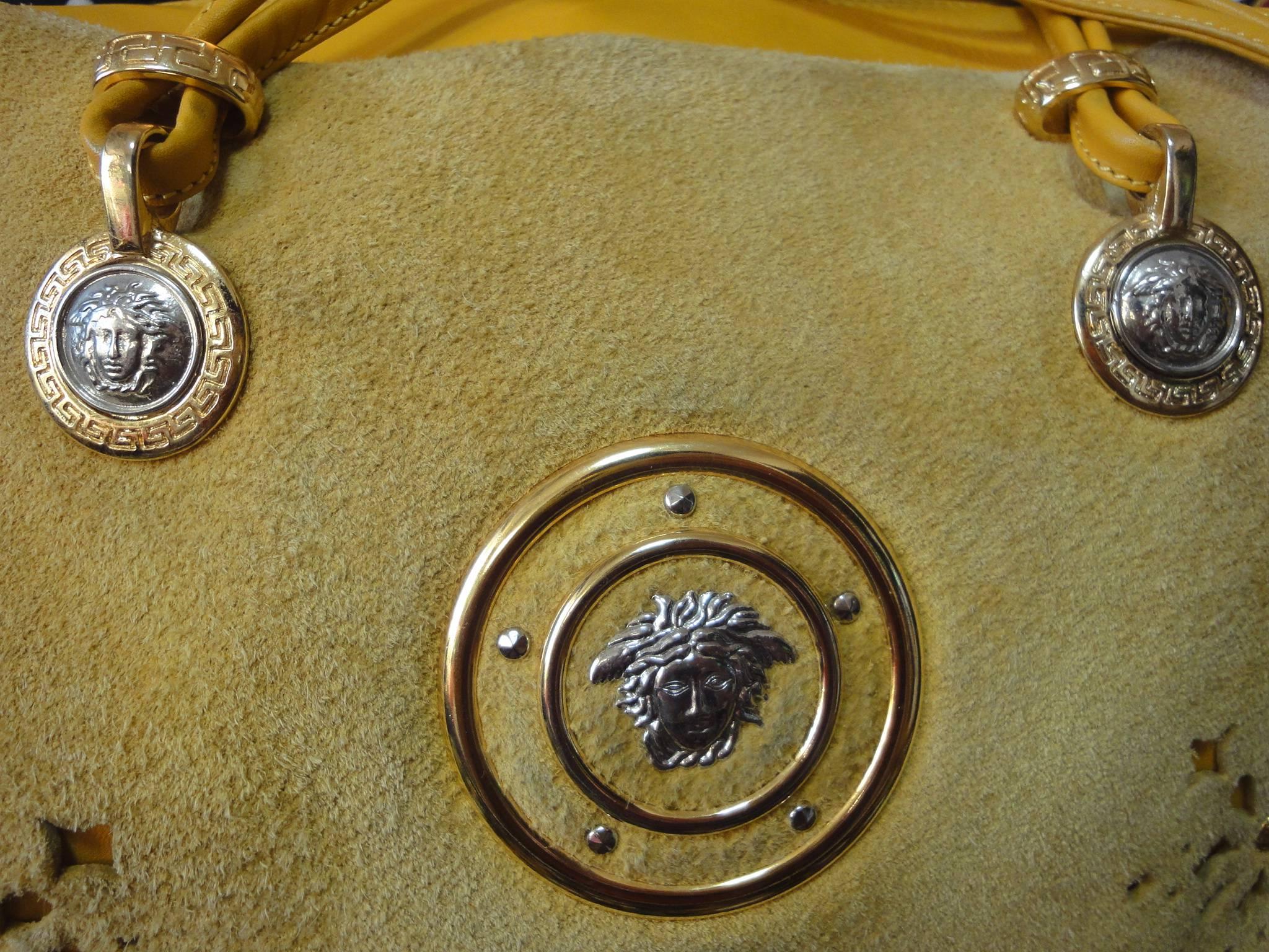 yellow suede purse
