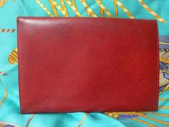 80s vintage HERMES brick red leather clutch pouch. can be wallet purse as well.