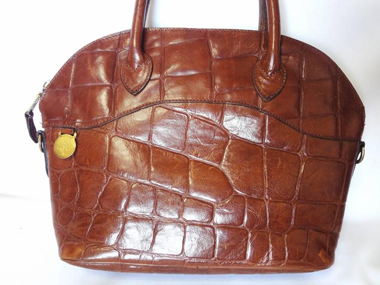 Mulberry Women's Vintage Red Croc Embossed Shoulder Bag For Sale at 1stDibs
