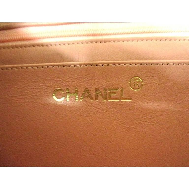 Vintage CHANEL pink color lambskin classic 2.55 shoulder purse with golden chain 1