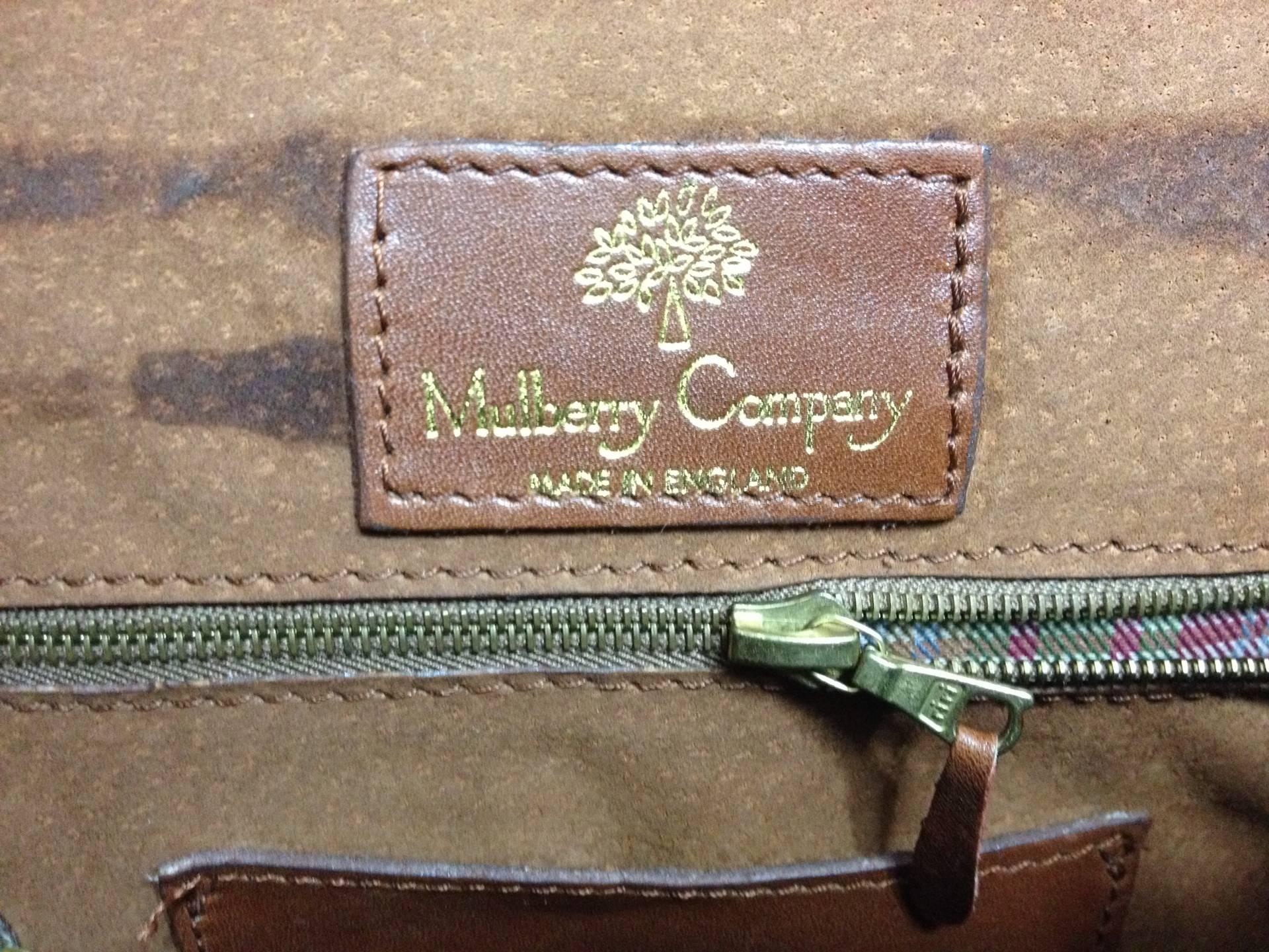 Vintage Mulberry smooth brown leather Kelly bag. Classic purse by Roger Saul In Good Condition In Kashiwa, Chiba