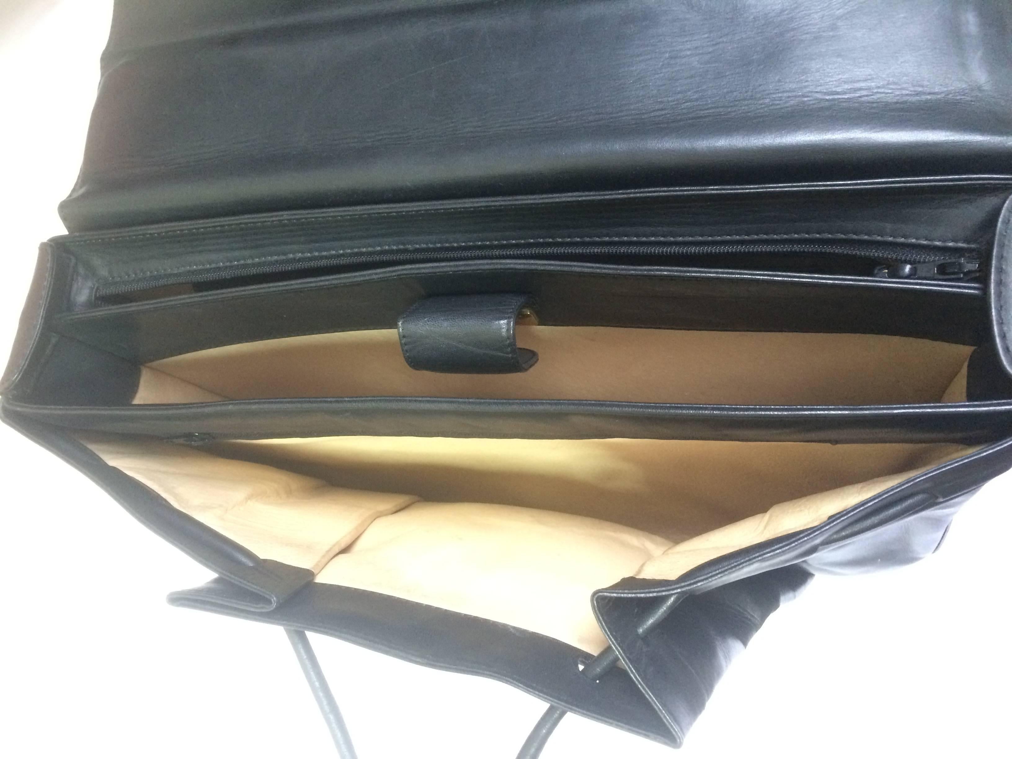 Vintage Bally black leather retro pop design bag, business purse. Unisex. For Sale 5