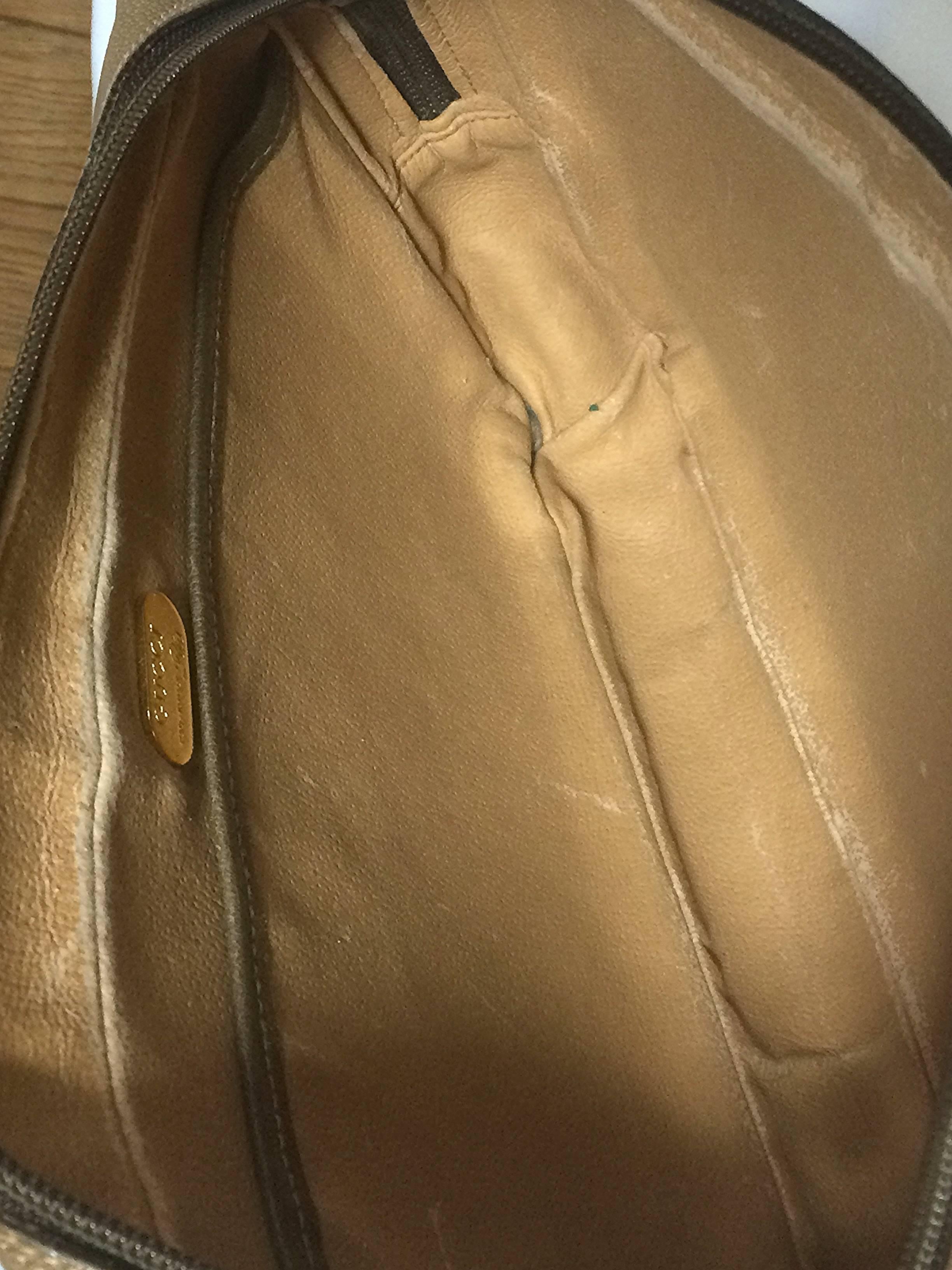 Women's or Men's 80's vintage Gucci Plus beige monogram clutch bag, cosmetic, toiletry pouch.