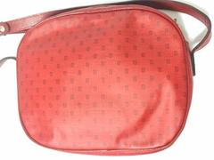 Vintage FENDI red oval round shape shoulder purse with small FF logo print