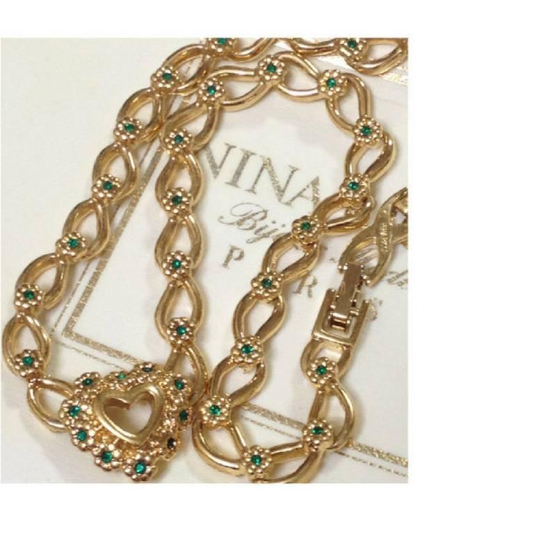 green crystals necklace