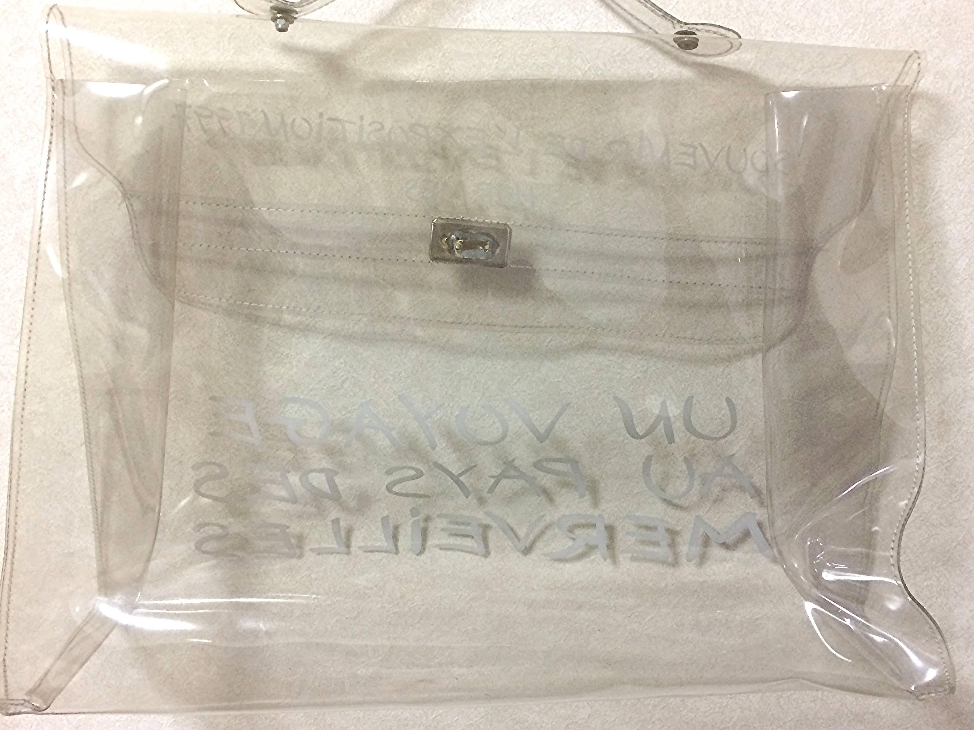 hermes kelly transparent bag