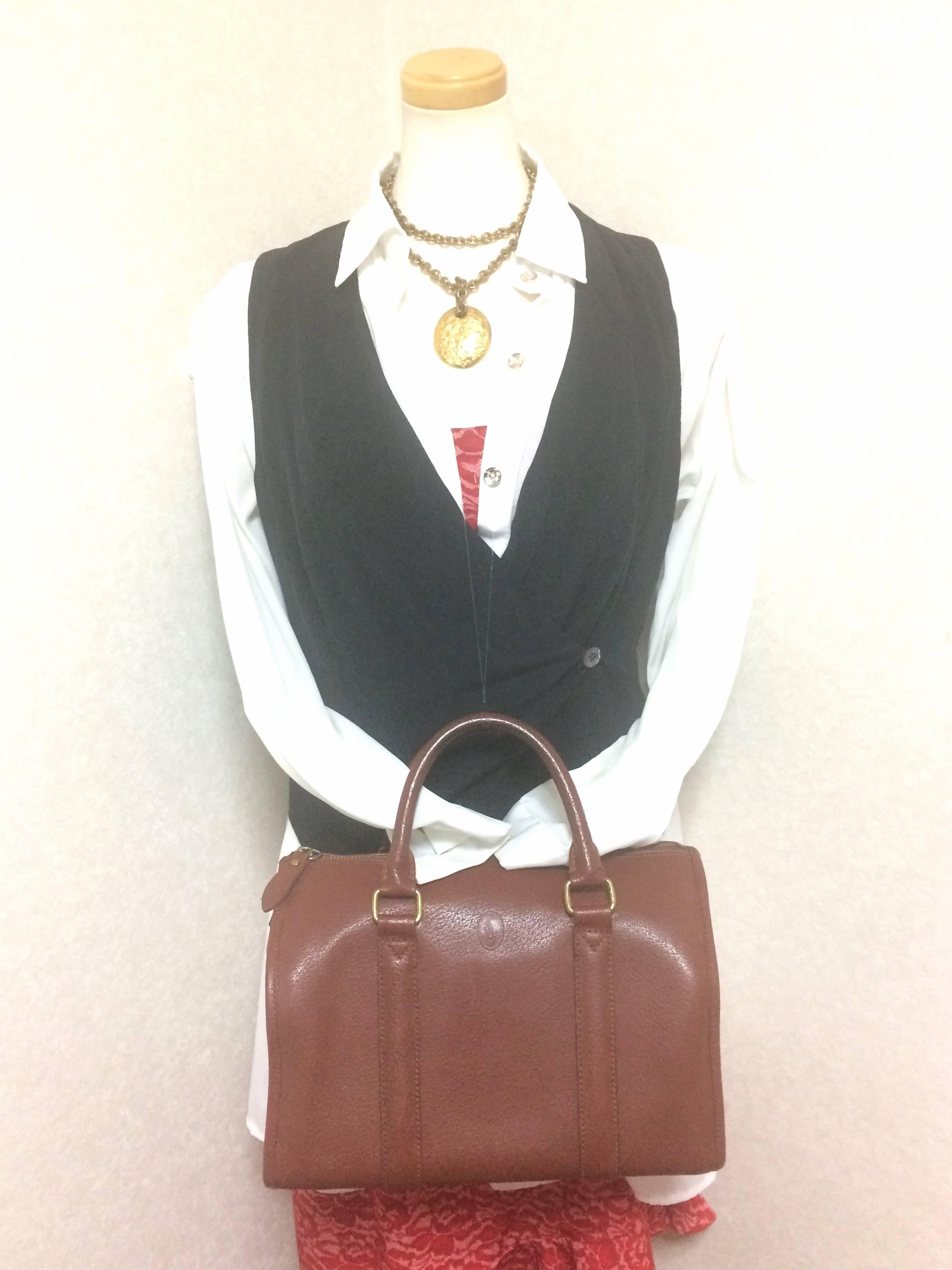 Vintage Ralph Lauren brown leather speedy style bag, mini duffle purse. Classic. For Sale 2