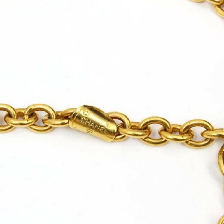 Vintage CHANEL golden double chain long necklace with classic 2.55 bag charm. 3
