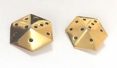 Vintage ESCADA golden dice cube design earrings. Perfect vintage jewelry gift.